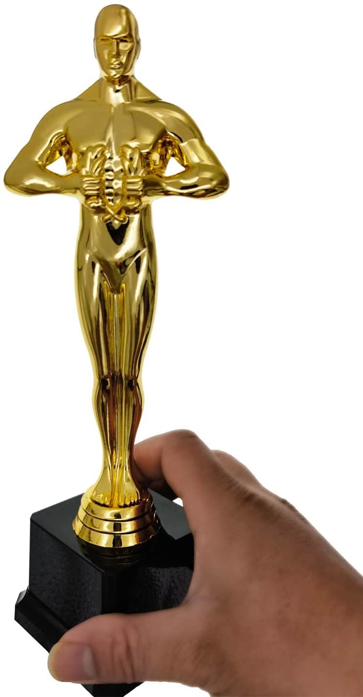 Gold Award Trophy,Men's Award Trophy 10 Inch Osicar Style Trophy Statues Plastic