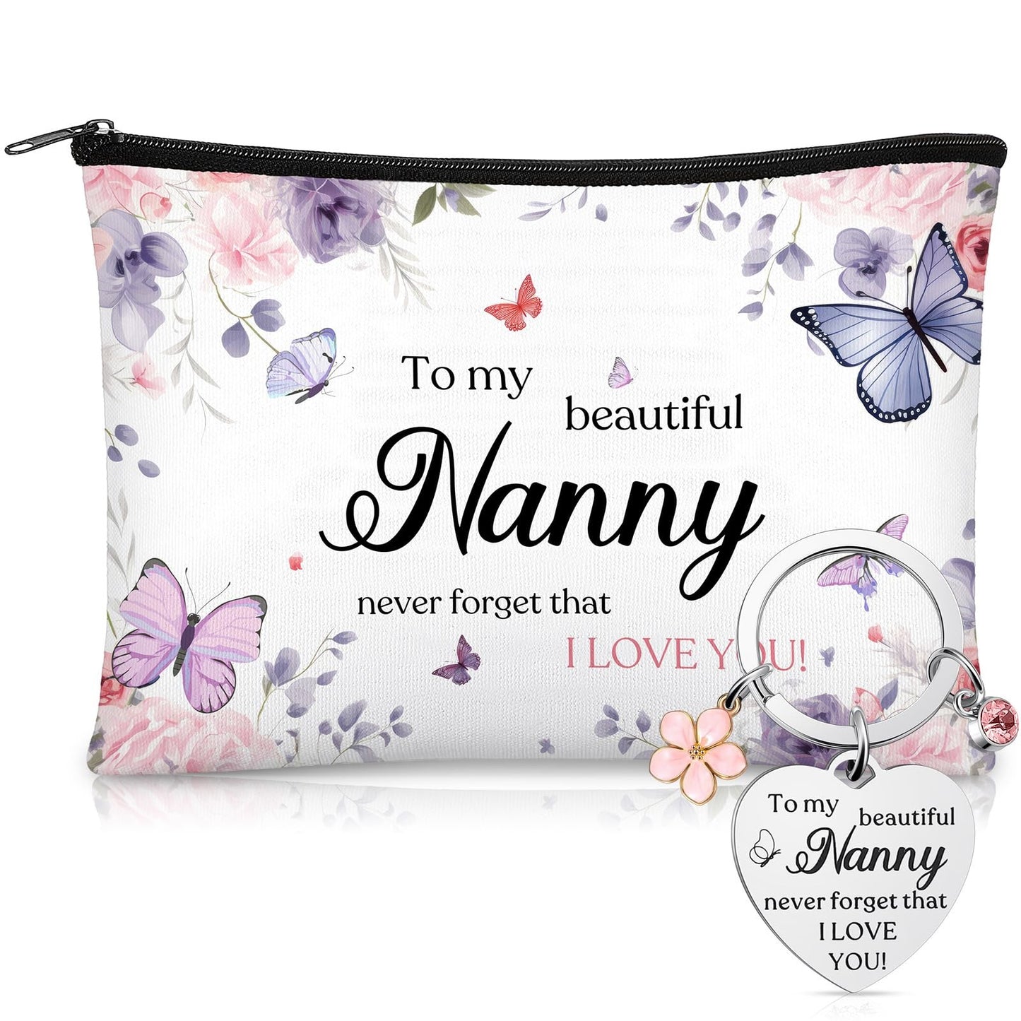 Nanny Gifts Makeup Bag Keychain Set – Thoughtful