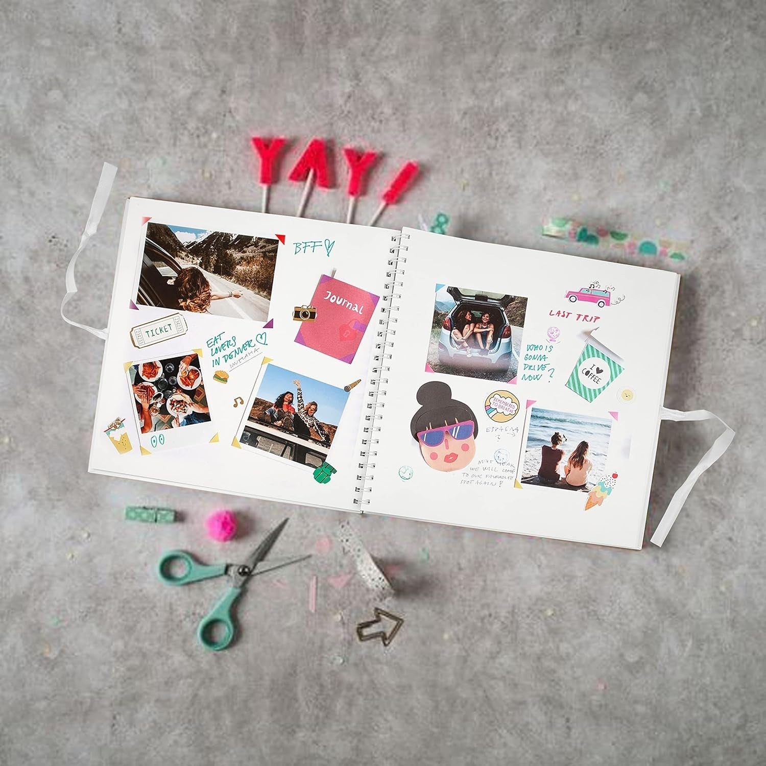 Large White Scrapbook Photo Album 80 Pages/40 Sheets
