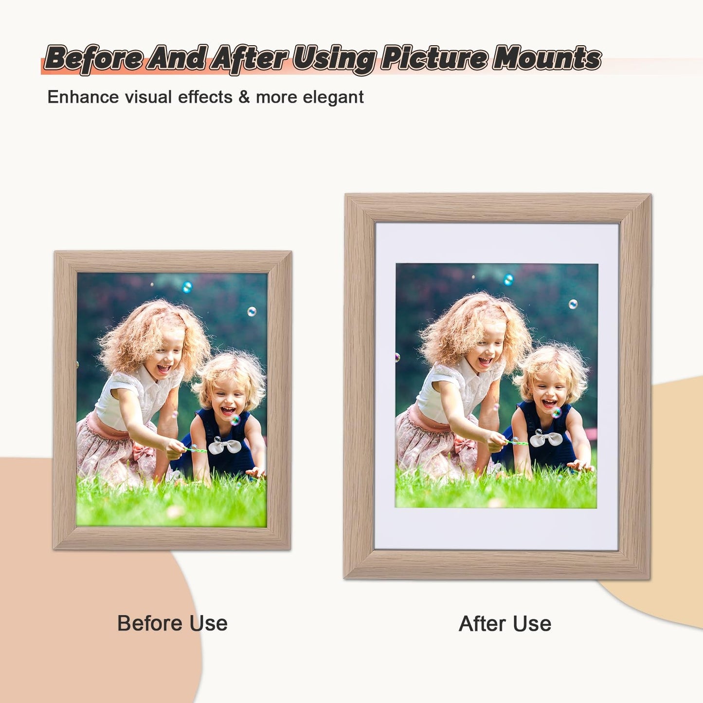 30x40cm Picture Mounts Acid-Free for 25x30cm Frames, 10-Pack White Photo Mounts