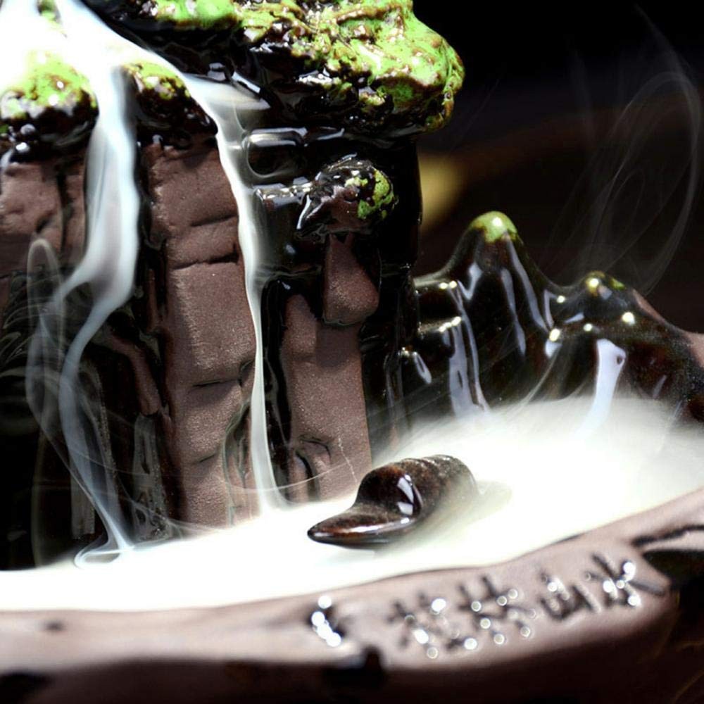 Guilin Landscape Backflow Incense Burner, Beautiful Scene Handmade Ceramic