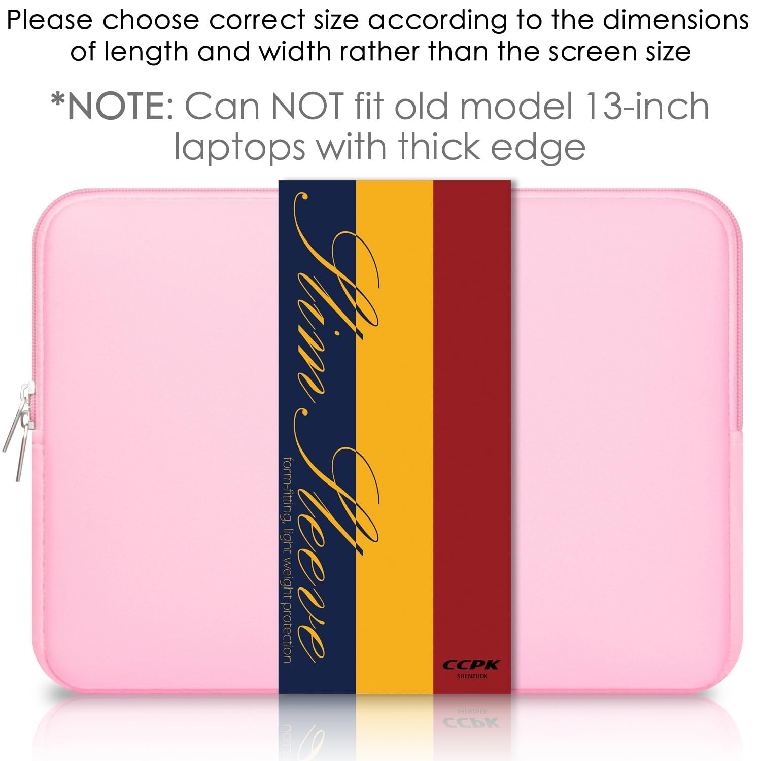 CCPK Laptop Sleeve Case 13 inch for MacBook Air & Pro – Pink