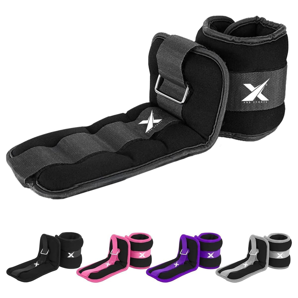 Xn8 Neoprene Ankle Weights Strap 0.5kg-3kg Pair Legs Weight