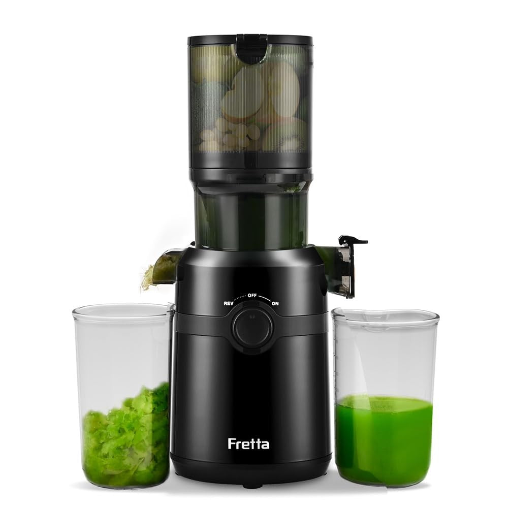 Cold Press Juicer Machines,Fretta Slow Masticating Juicer with 108MM Large Feed