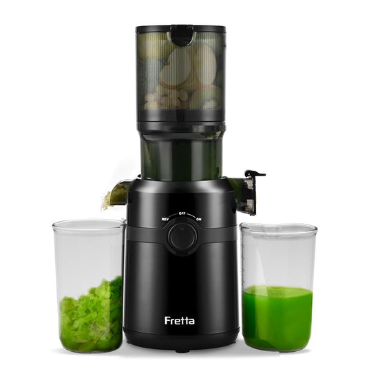 Cold Press Juicer Machines,Fretta Slow Masticating Juicer with 108MM Large Feed