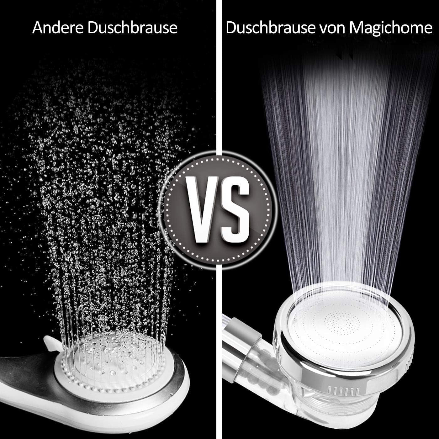 Magichome Shower Head and Hose 2m, 3-Layer Filtration Ionic Shower Head