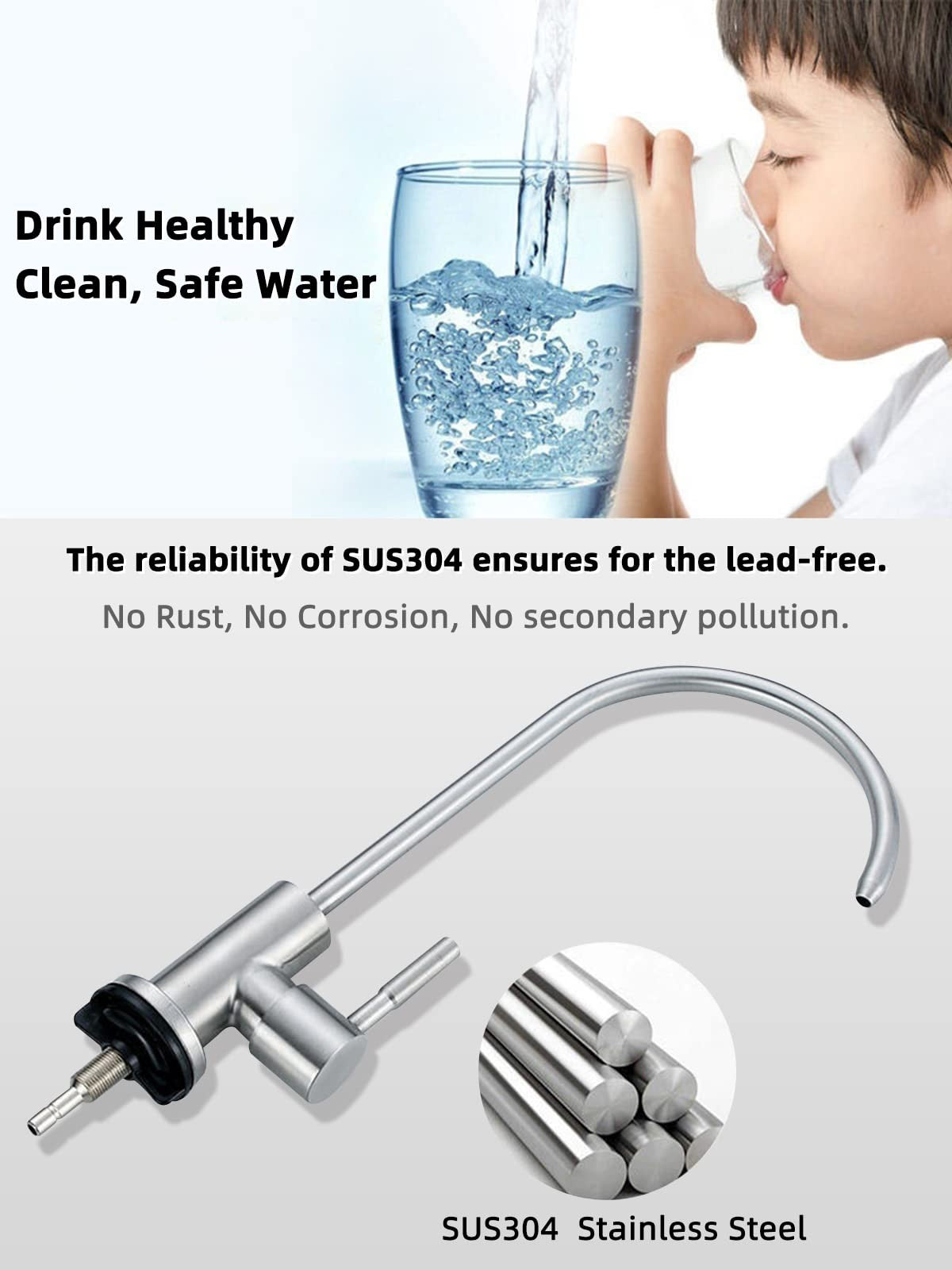 Drinking Water Tap,Easy to Install Sink Water Filter Tap for Kitchen Bar Sink