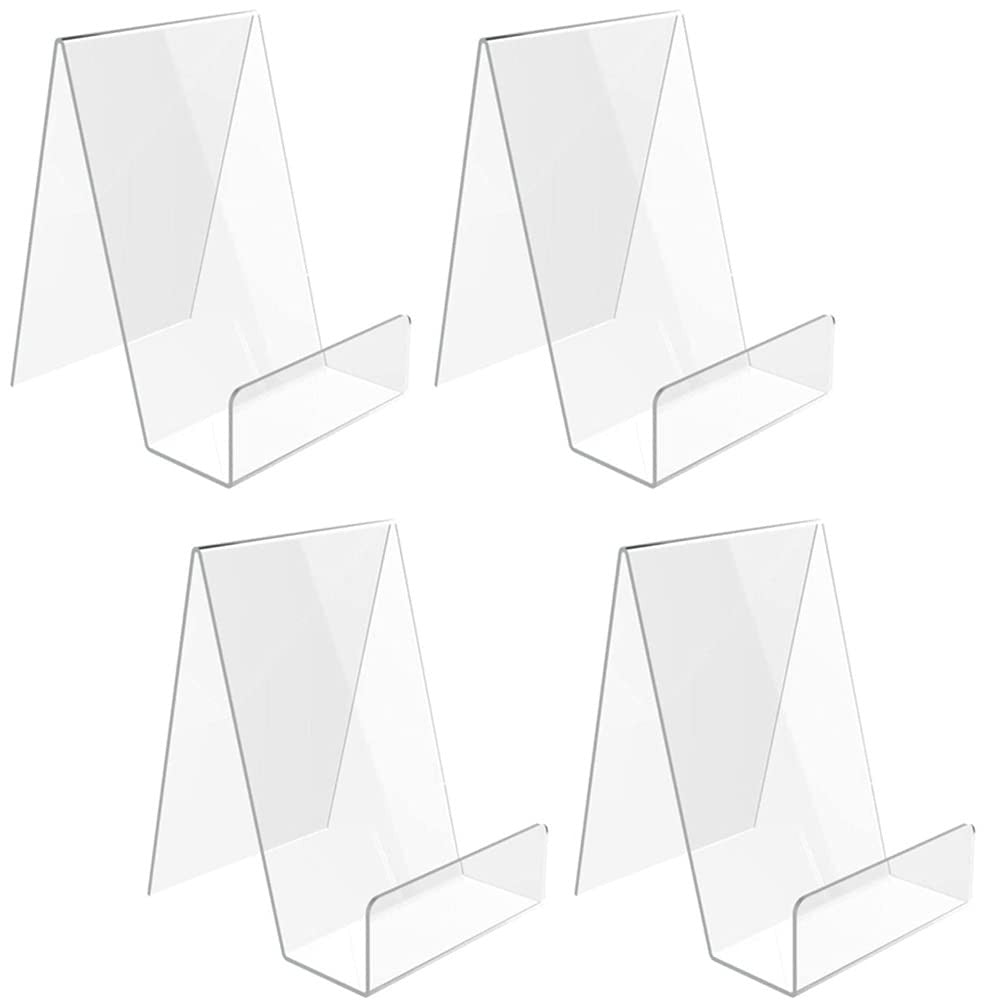 4pcs Sign Holder Stand Clear Acrylic - Phone Leaflet Book Menu Poster Magazine