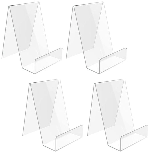 4pcs Sign Holder Stand Clear Acrylic - Phone Leaflet Book Menu Poster Magazine