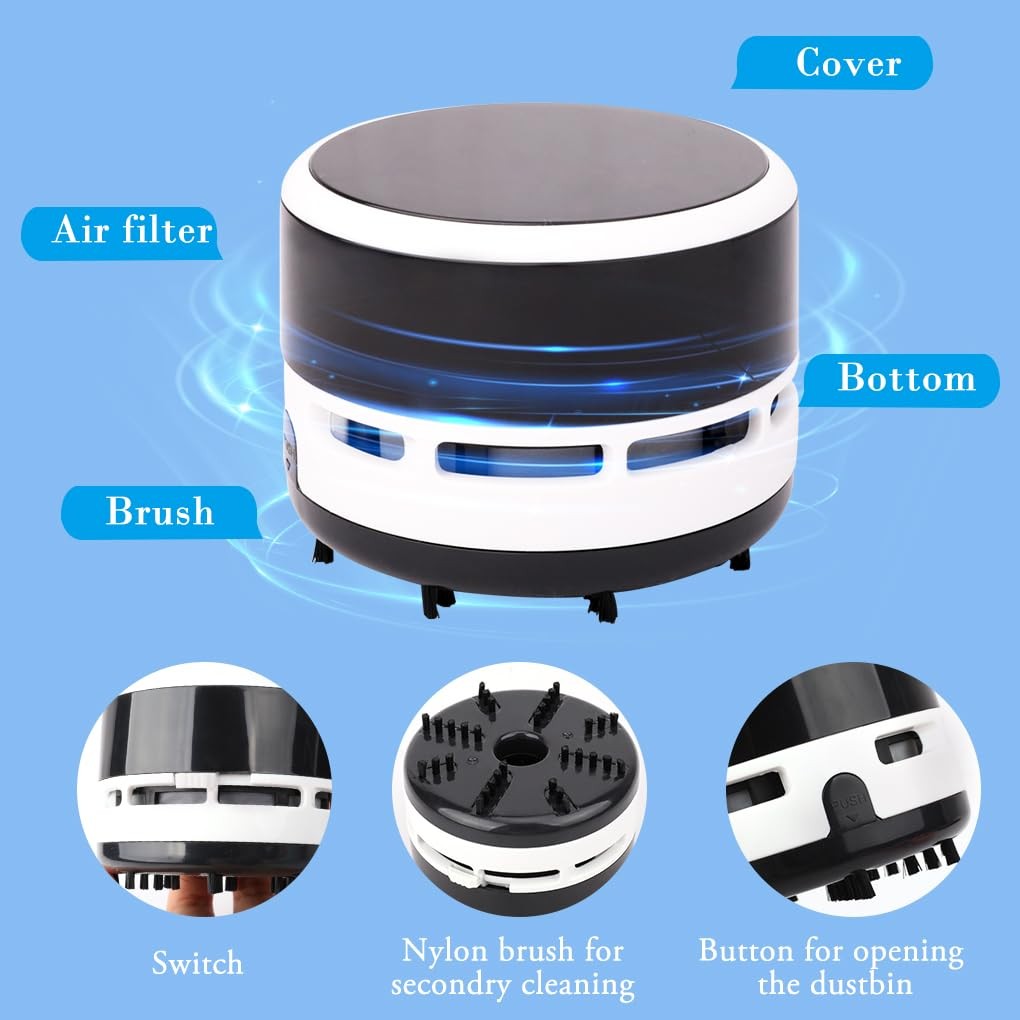 Mini Crumb Vacuum Cleaner Portable Desktop Sweeper Handheld Cordless - FineInno