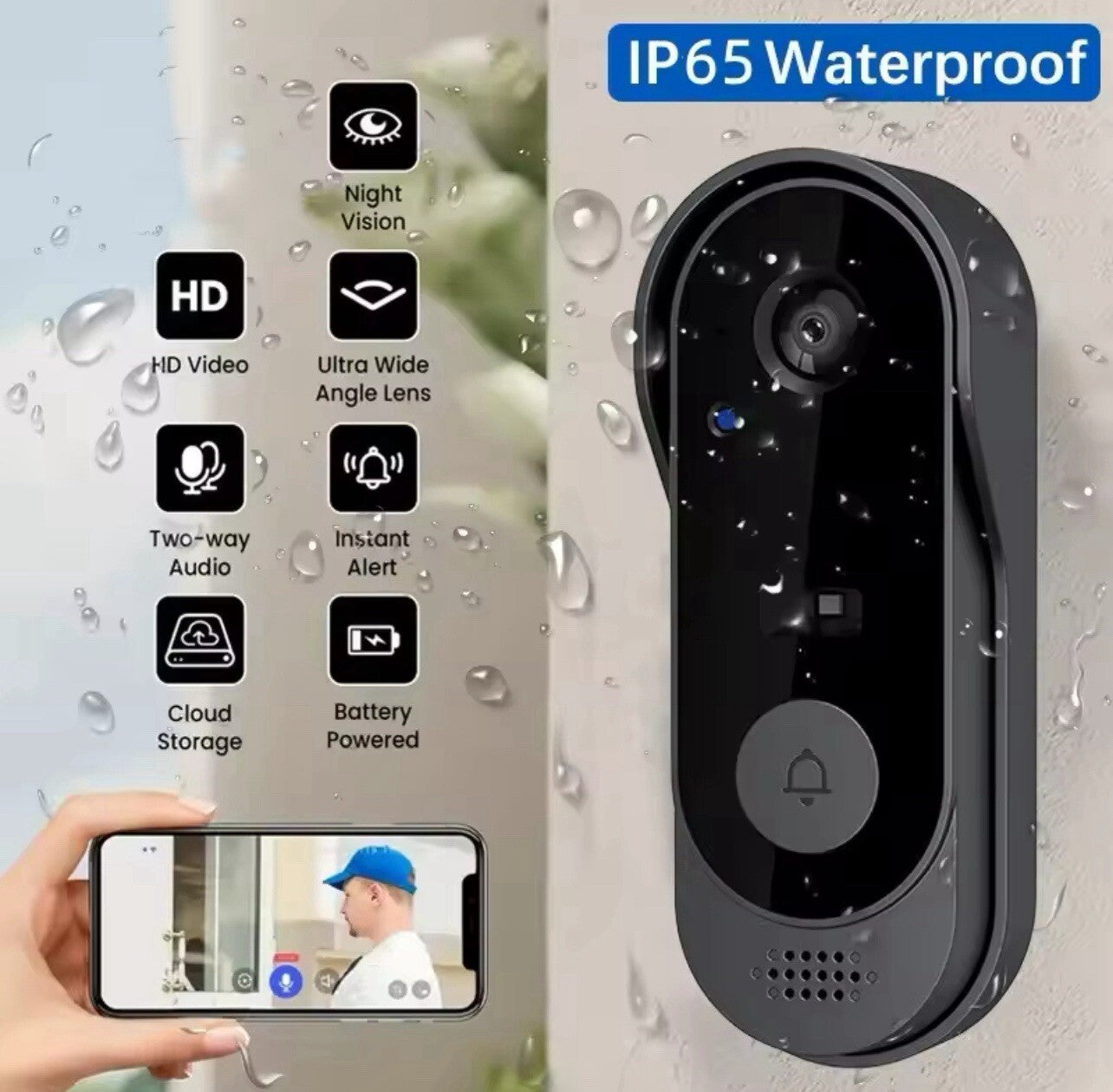 Tuya Doorbell With Camera Wireless Bundle Video Doorbell WIFI HD Outdoor 