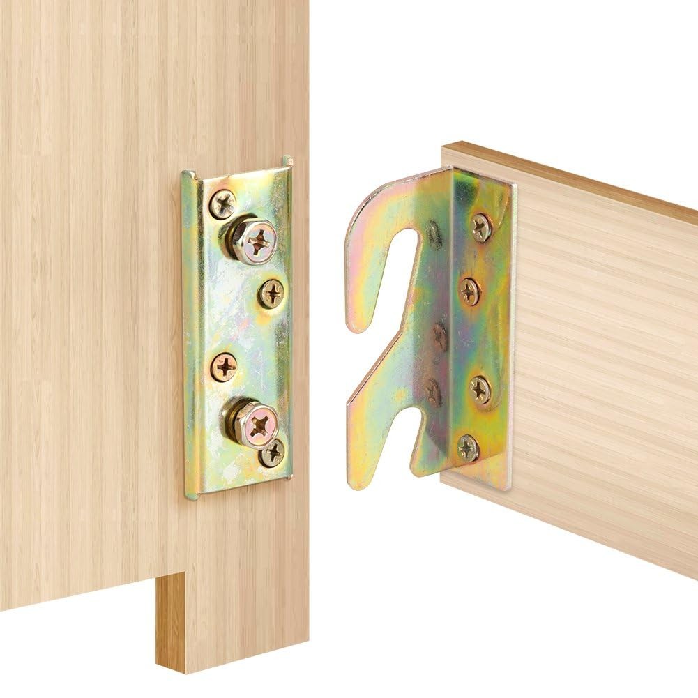 Bed Brackets Corner, GLANICS 4 Sets Bed Rail Brackets