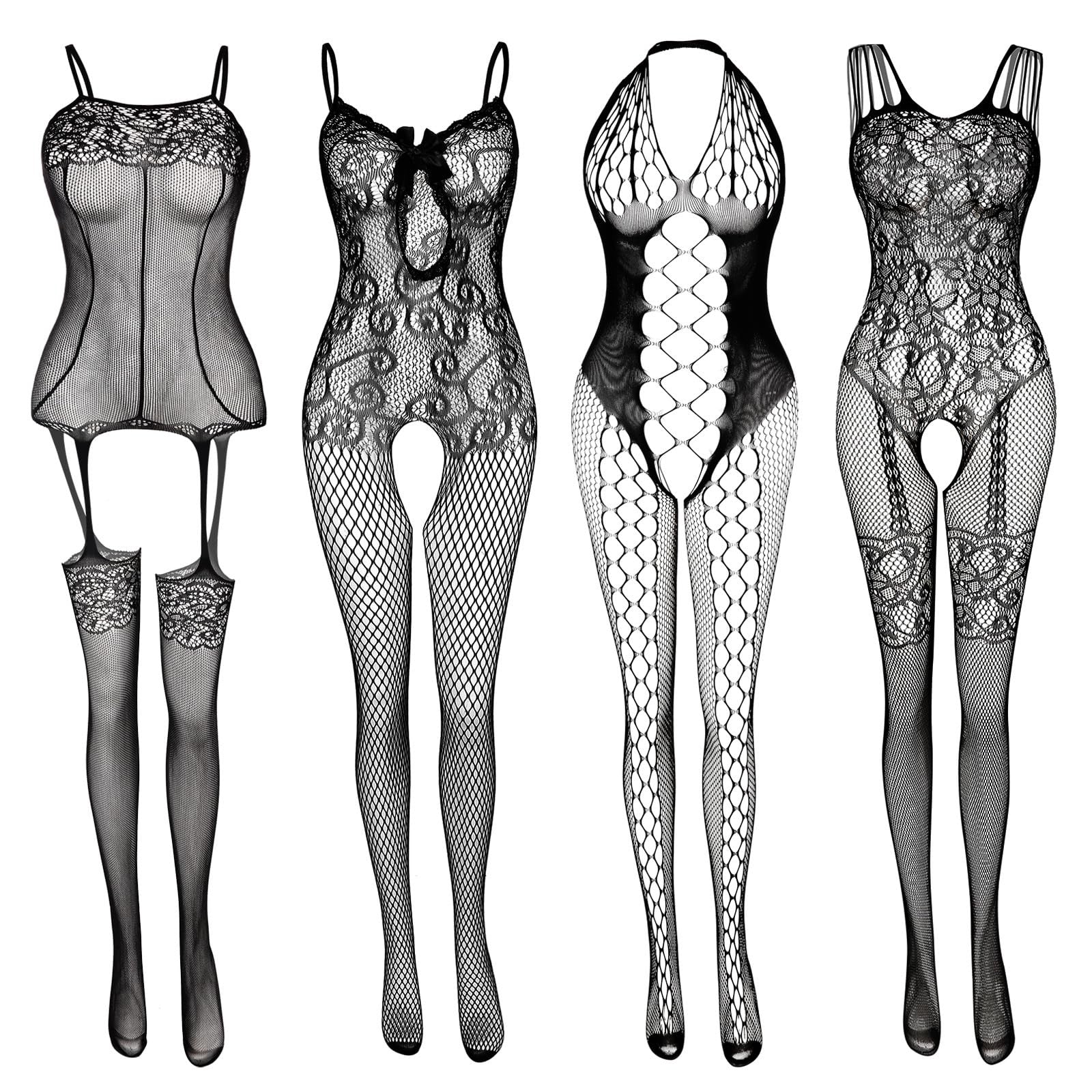 JDiction Fishnet Lingerie Fishnet Bodysuit Lace Bodysuits Sexy Babydoll