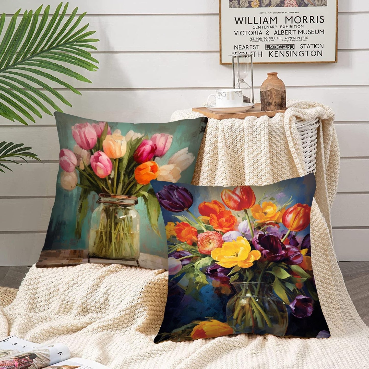 Tucocoo Decorative Cushion Covers with Tulip Vase 45 x 45 cm