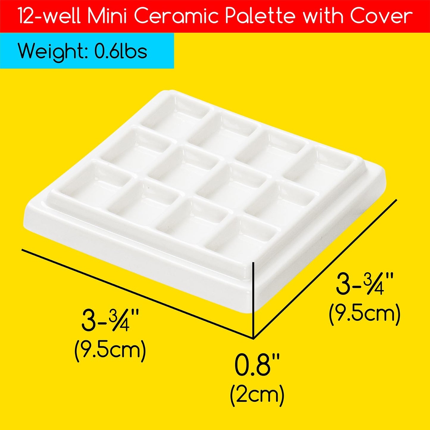 MEEDEN 3 Pack of Ceramic Palette with Covers, Painting Palette