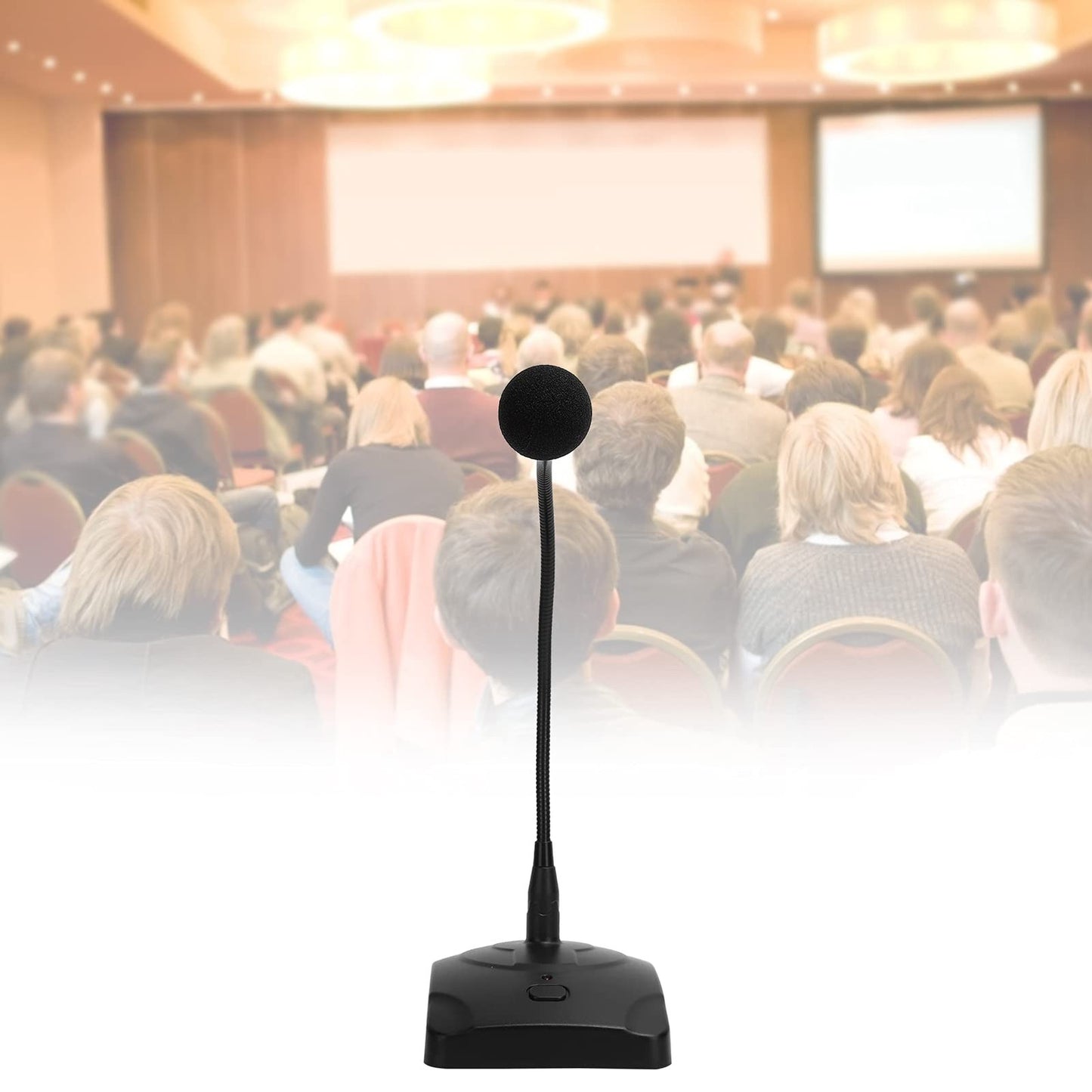 Gooseneck Desktop Microphone with XLR Cable 360° Omnidirectional Noise Reduction