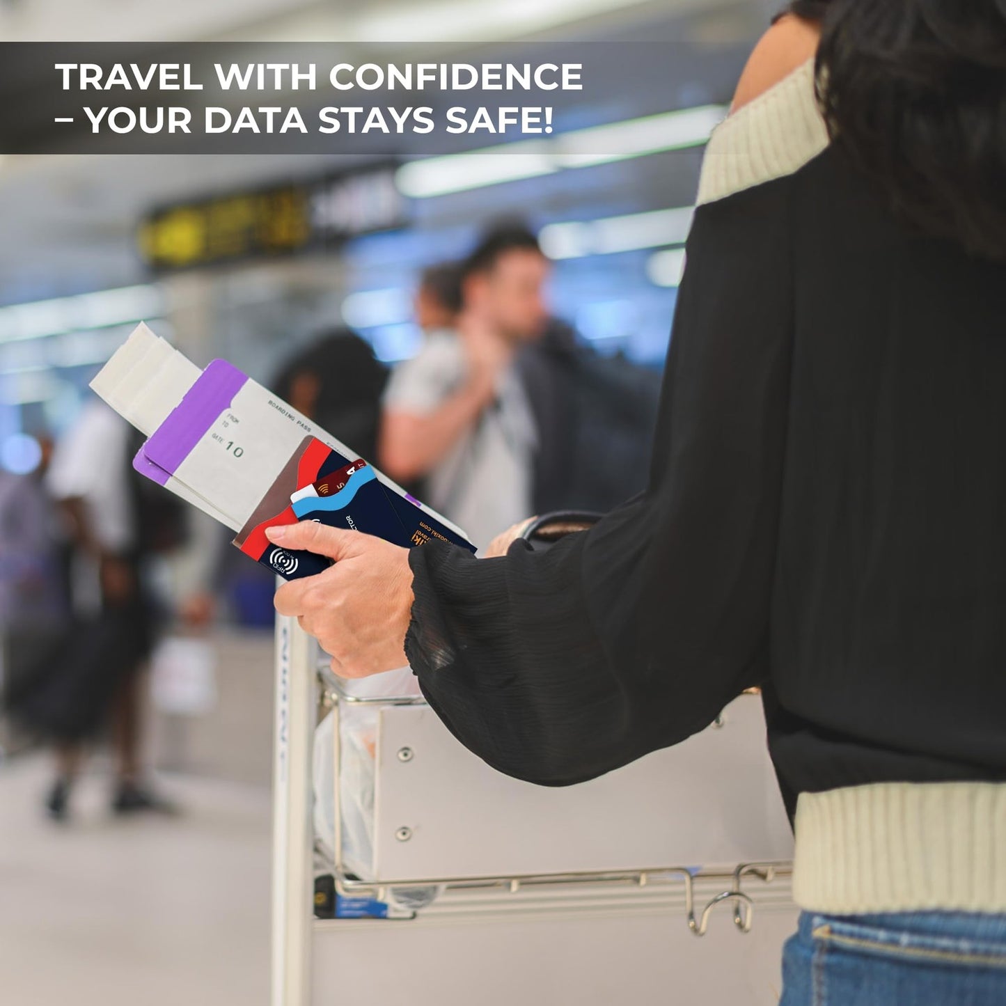 Travel RFID Blocking Card Sleeves Set Identity Theft Protection