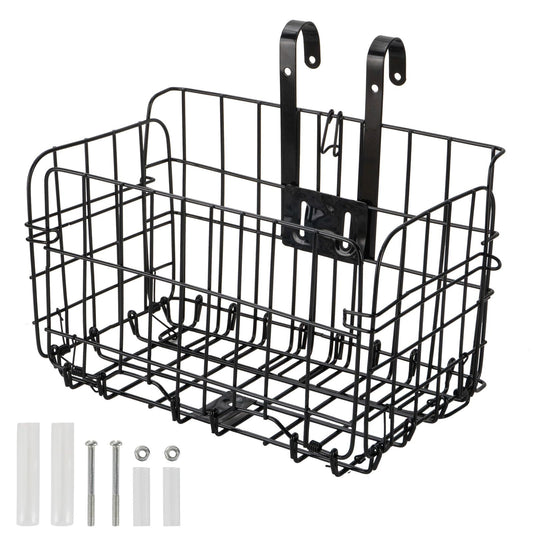 Folding Front Bike Basket Removable Cargo Basket for Bicycle – Black