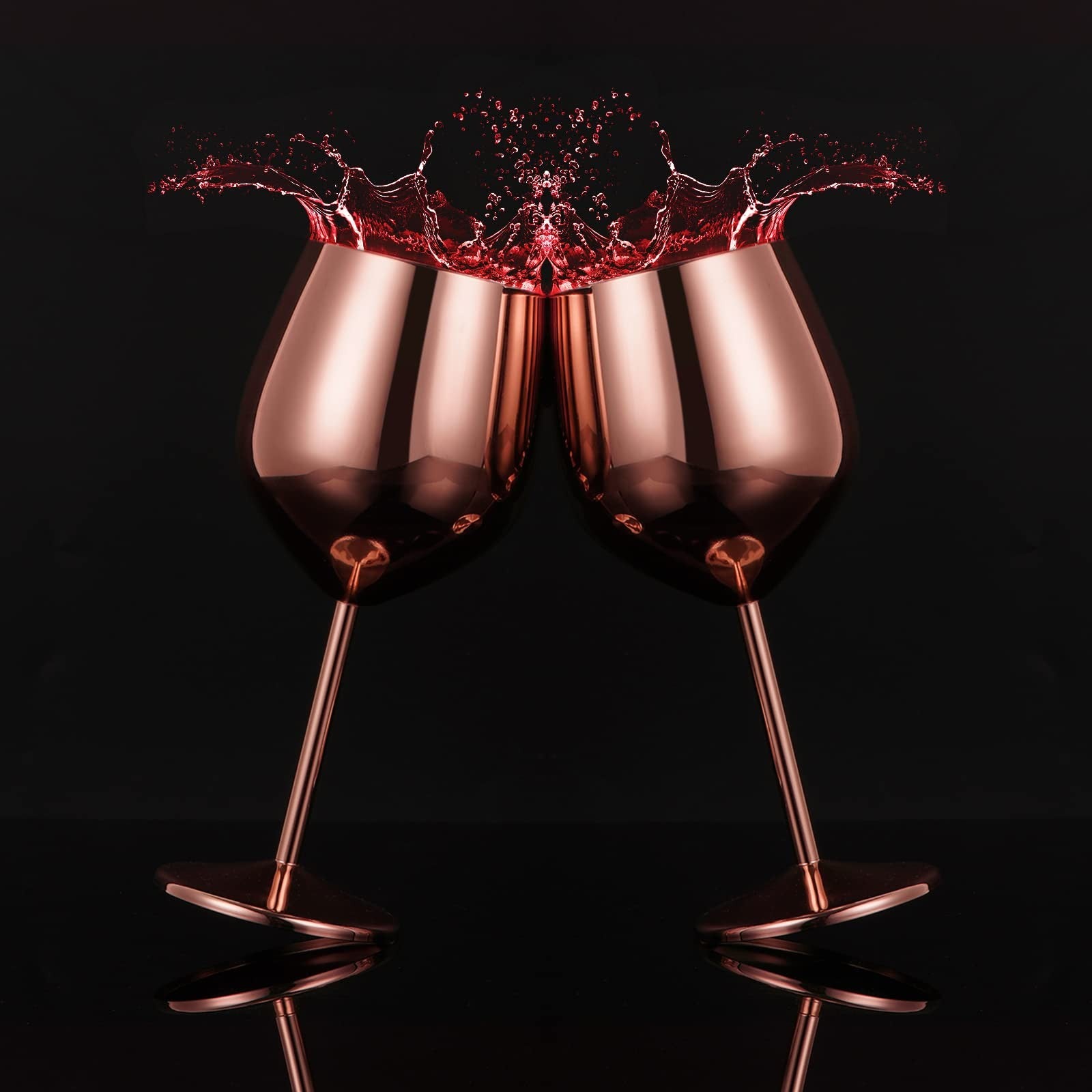 18oz 550ml Stainless Steel Wine 2 Glasses Unbreakable Goblets for Travel Camping