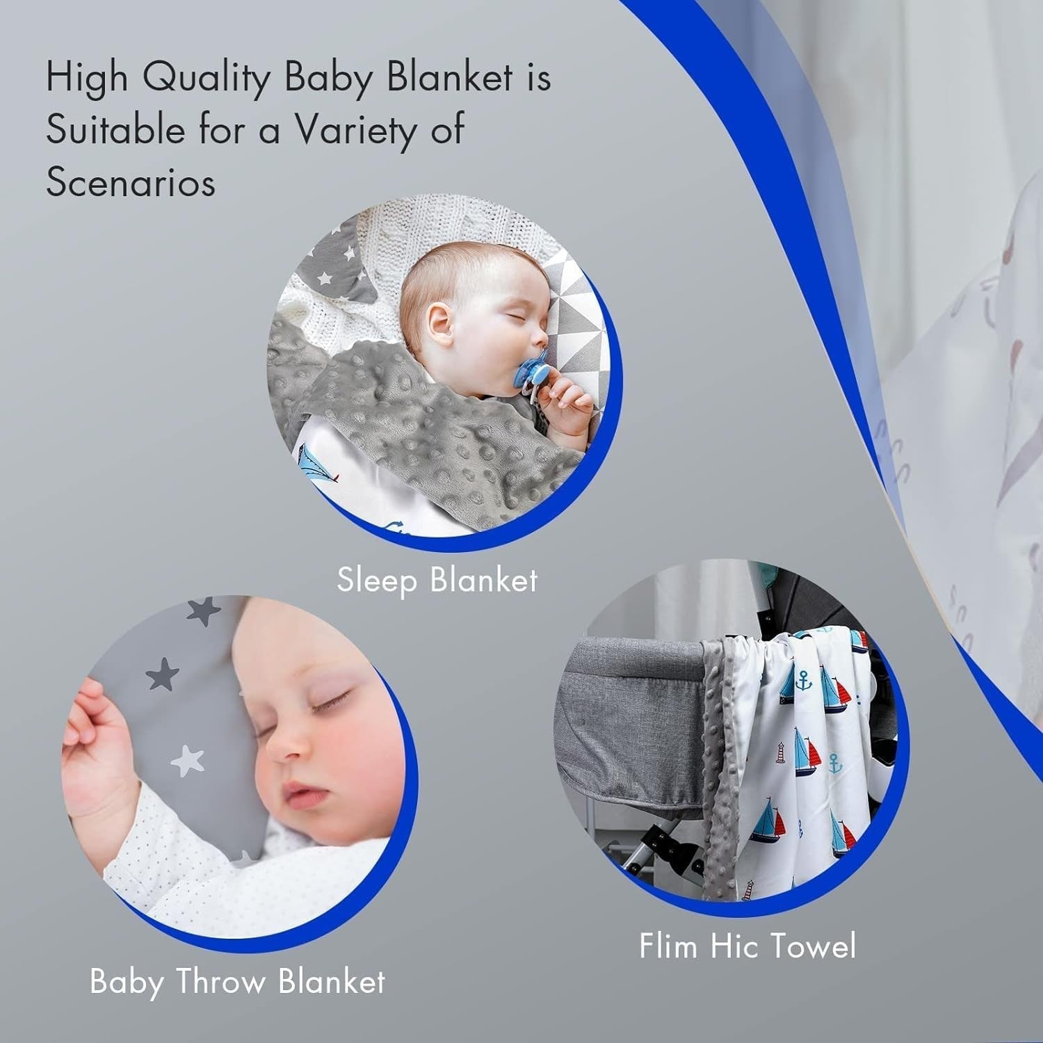 DRESHOW Kids Baby Blankets 75x100cm Organic Cotton