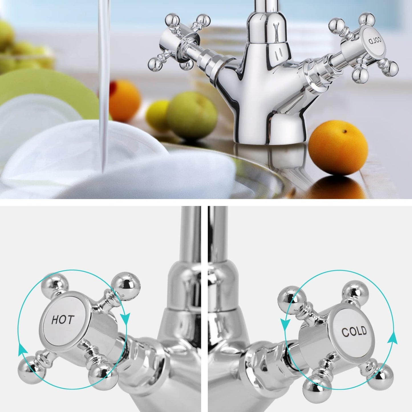 JASSFERRY Swan Neck Kitchen Mixer Tap Monobloc