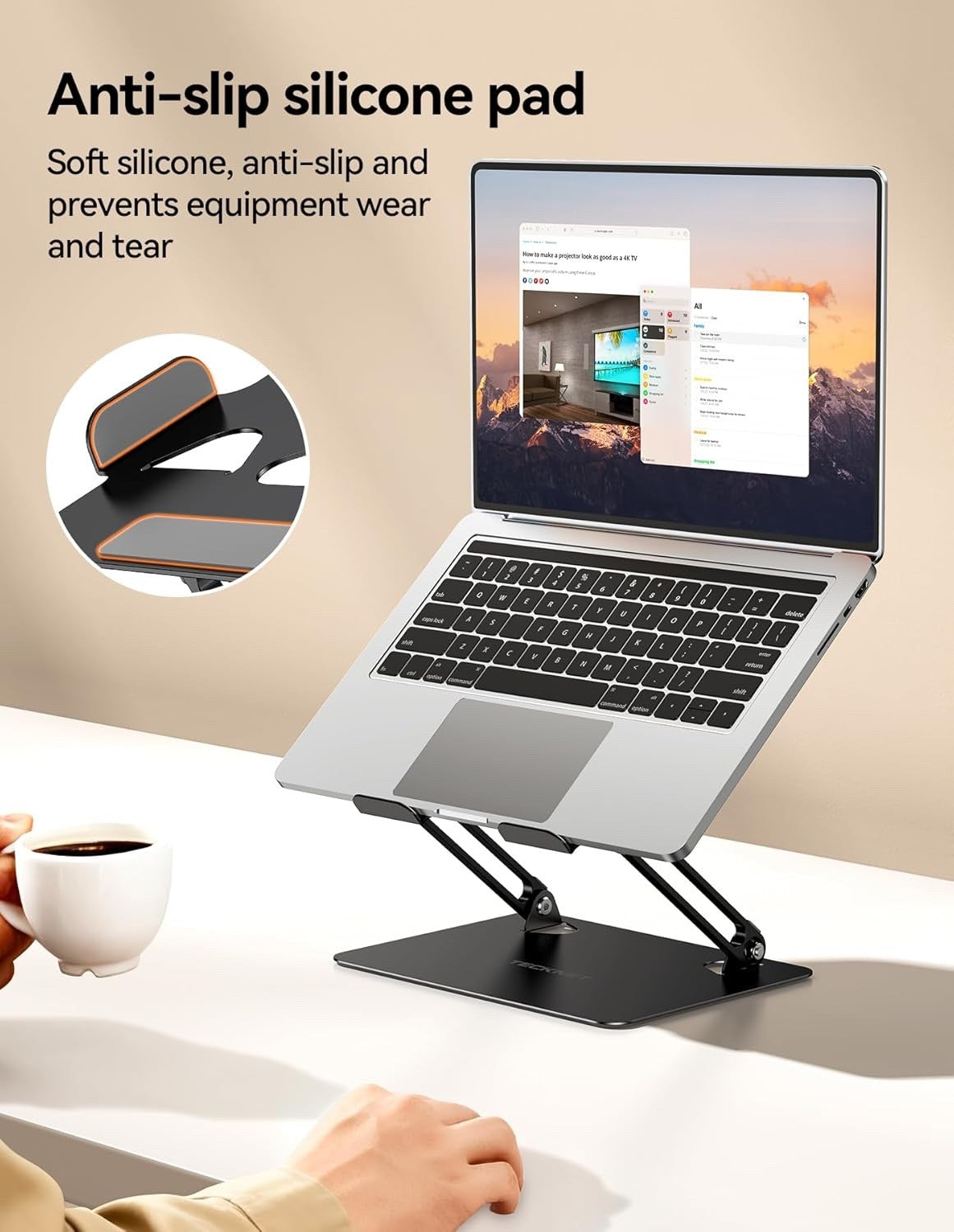 Laptop Stand Adjustable Multi-Angle Laptop Riser with Air Vent - TECKNET