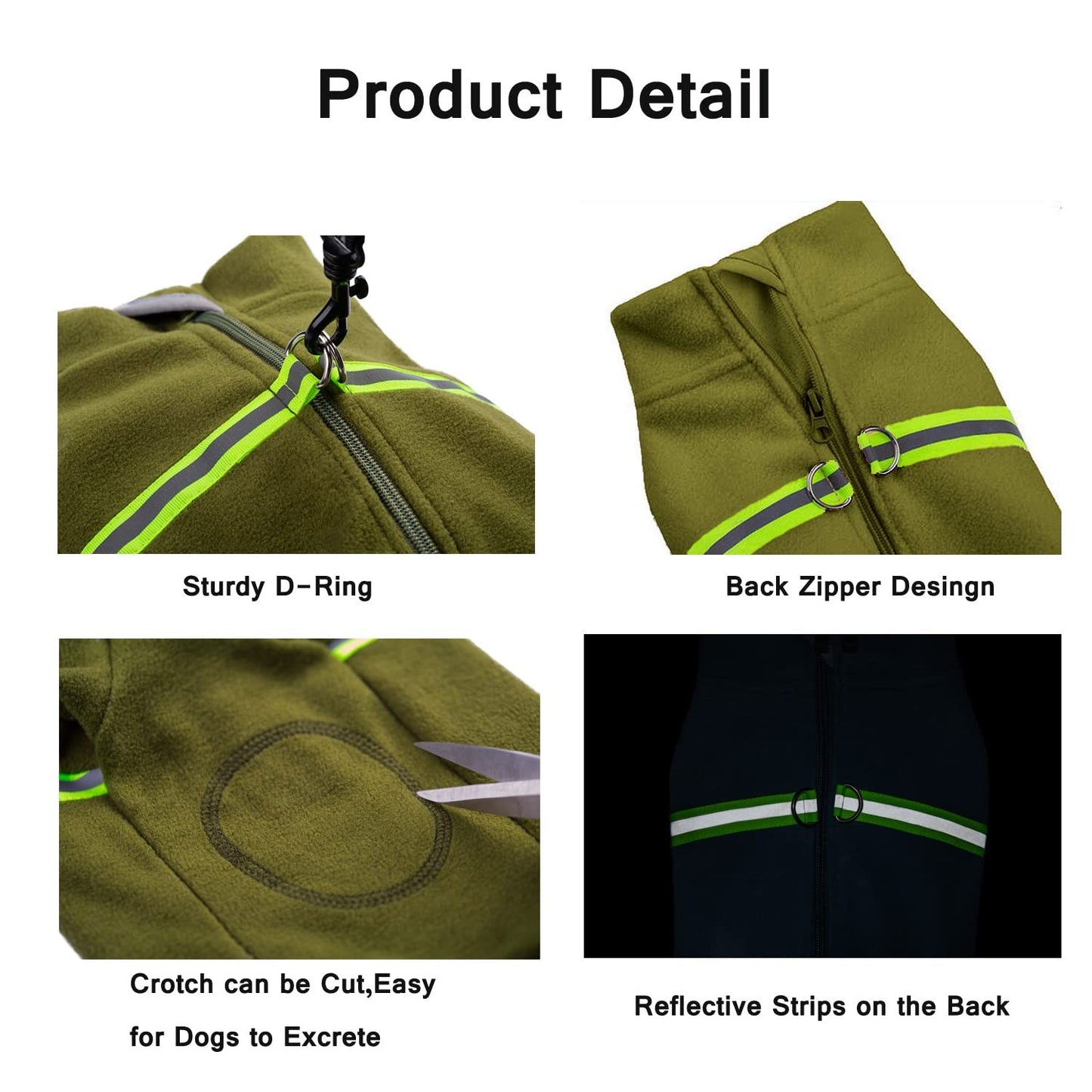 Dog Fleece Warm Clothes, Puppy Winter Long-Sleeved Four-Legged Clothes