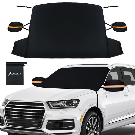 SHEEFLY Car Windscreen Cover for Winter, Car Windshield Cover for Ice and Snow