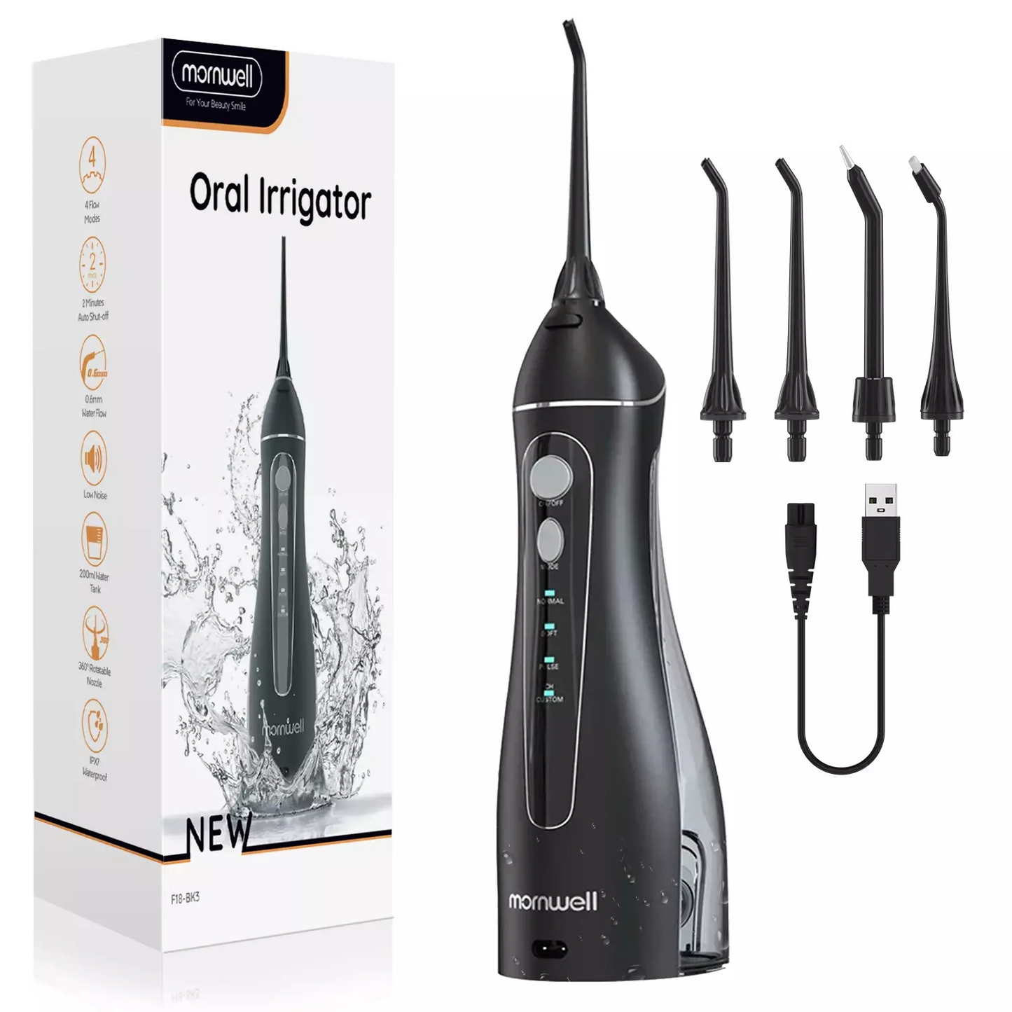 Dental Floss Portable Cordless F18 Oral Irrigator 3 Cleaning Modes Waterproof
