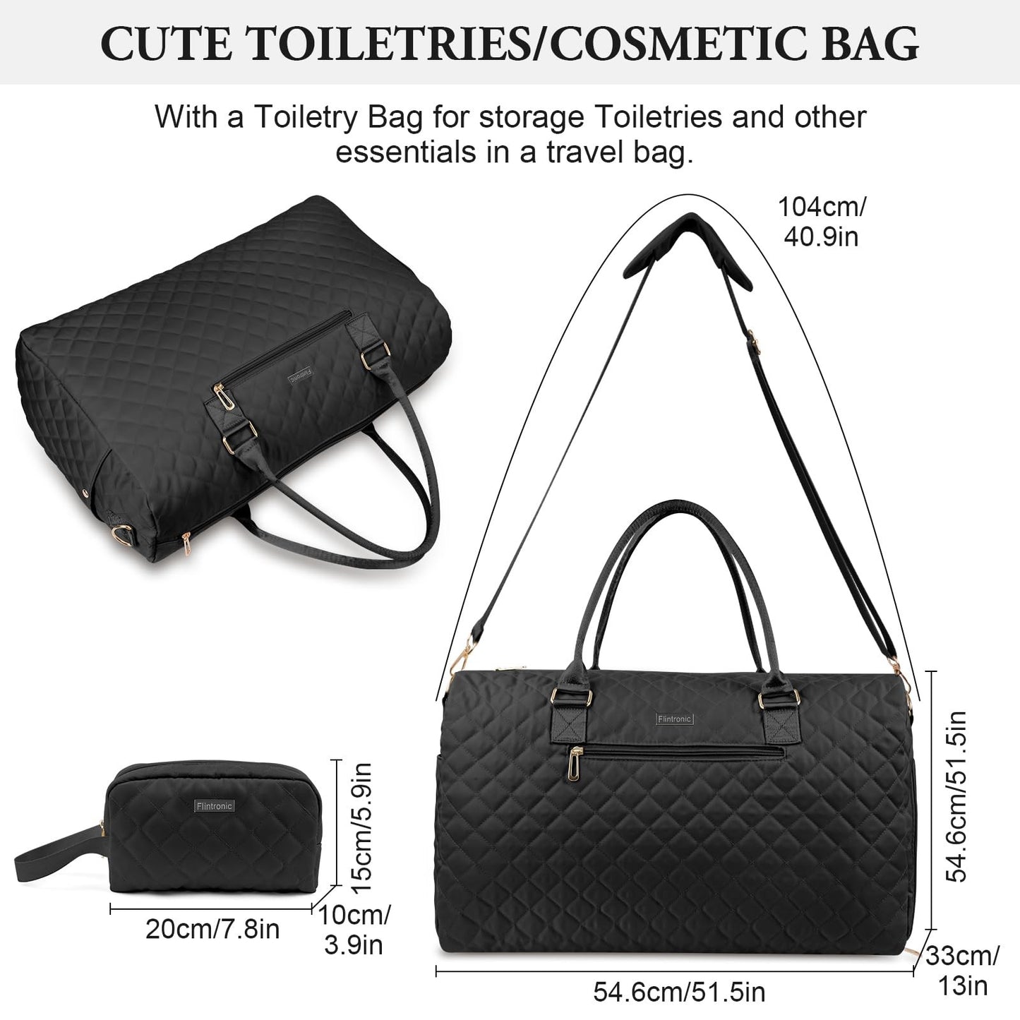 Travel Duffel Gym Bag Foldable Weekend Hand Luggage with Wet/Dry Separation