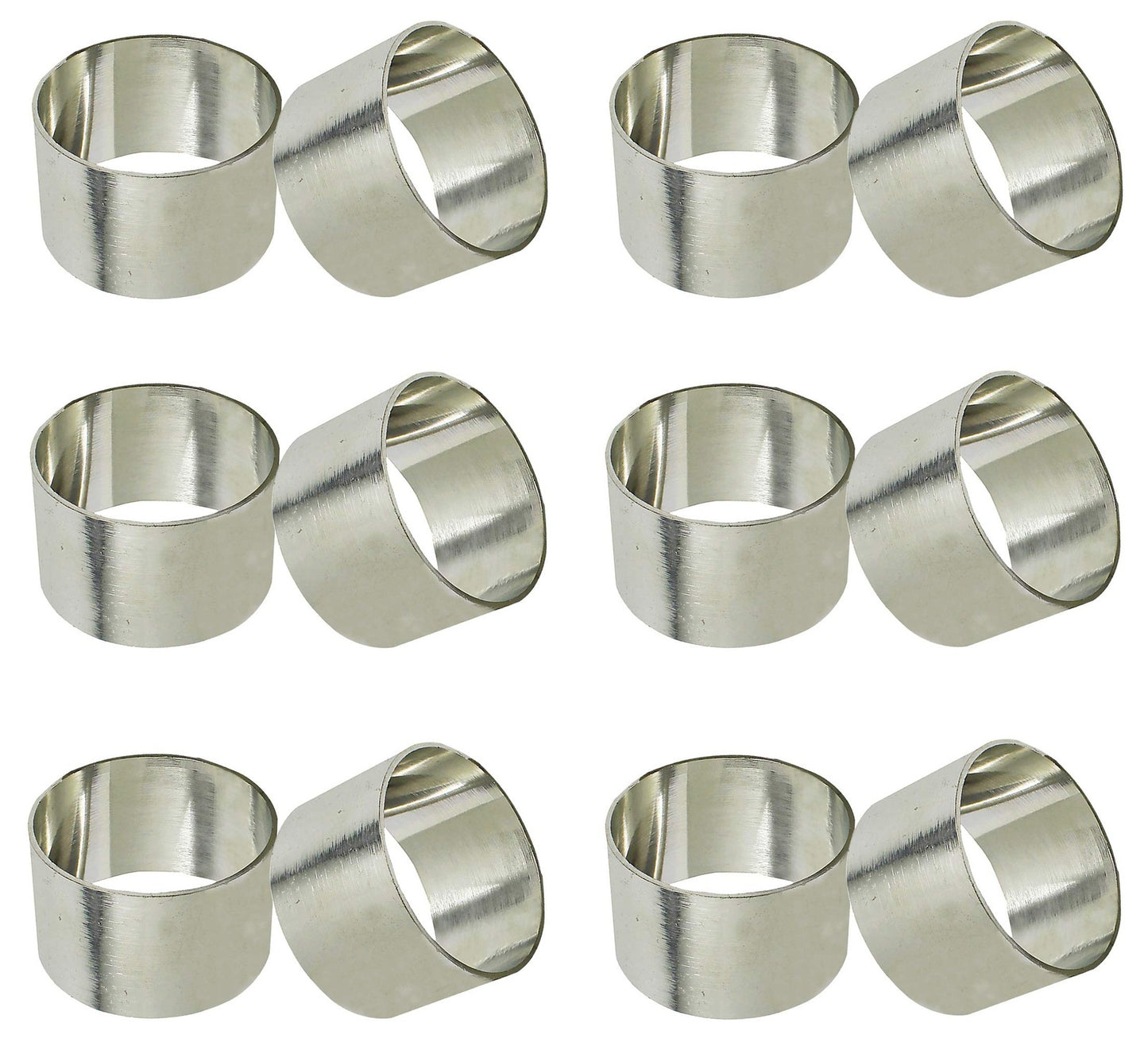 SKAVIJ Handmade Twisted Pipe Napkin Rings Holders Decor (Silver 12pcs)