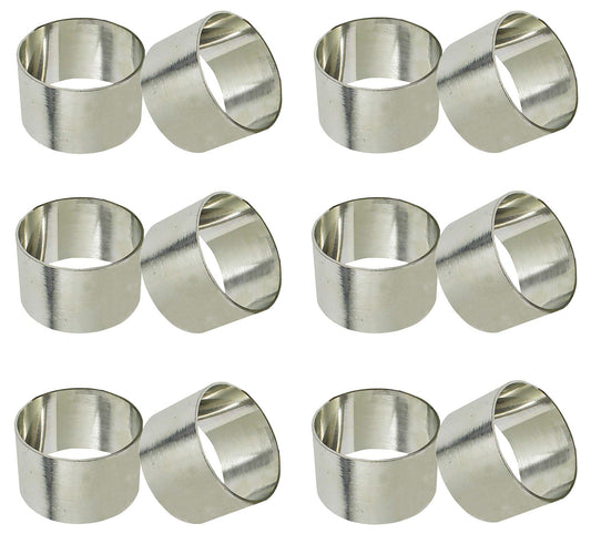 SKAVIJ Handmade Twisted Pipe Napkin Rings Holders Decor (Silver 12pcs)