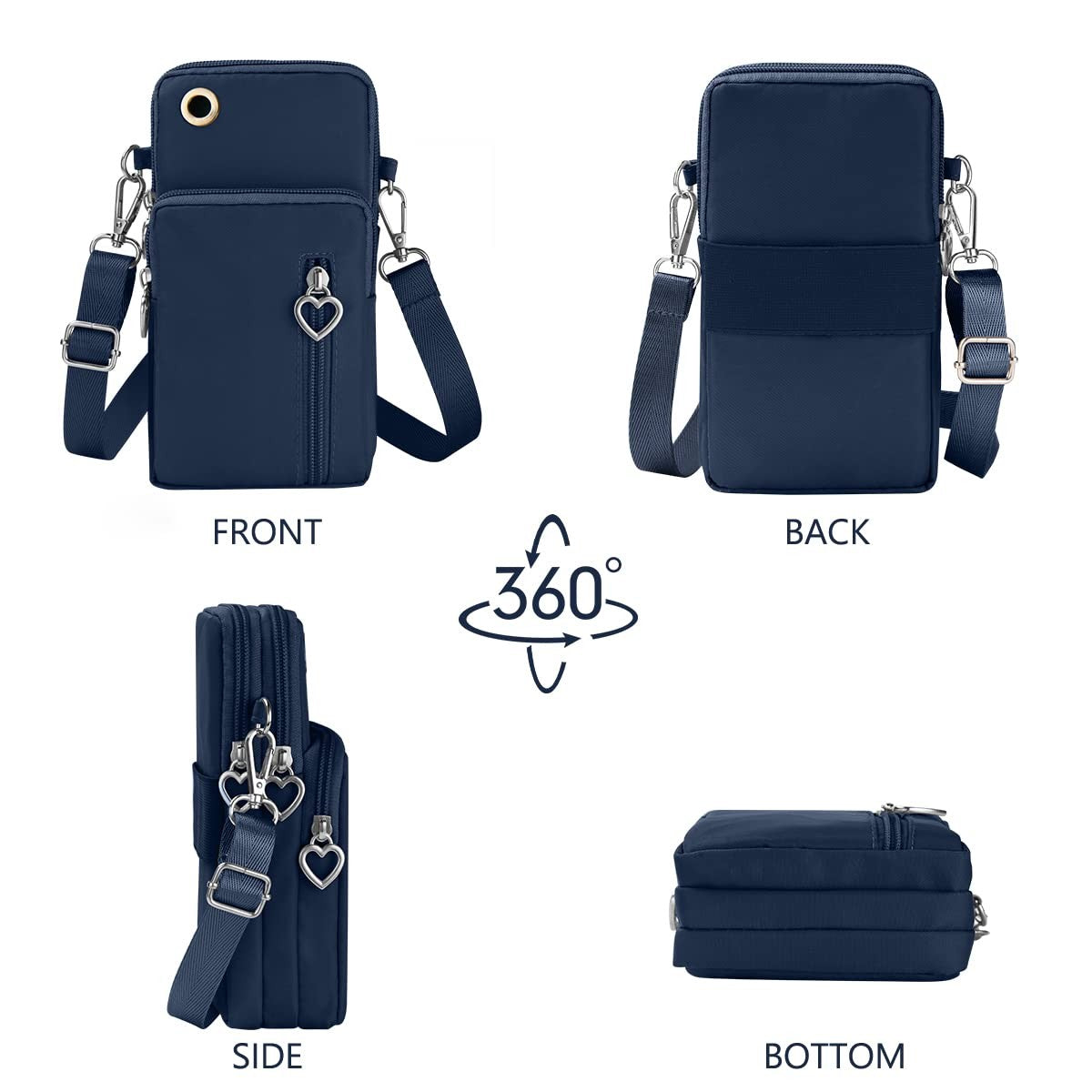 Aucuu Crossbody Phone Bag, Nylon Mini Crossbody Shoulder