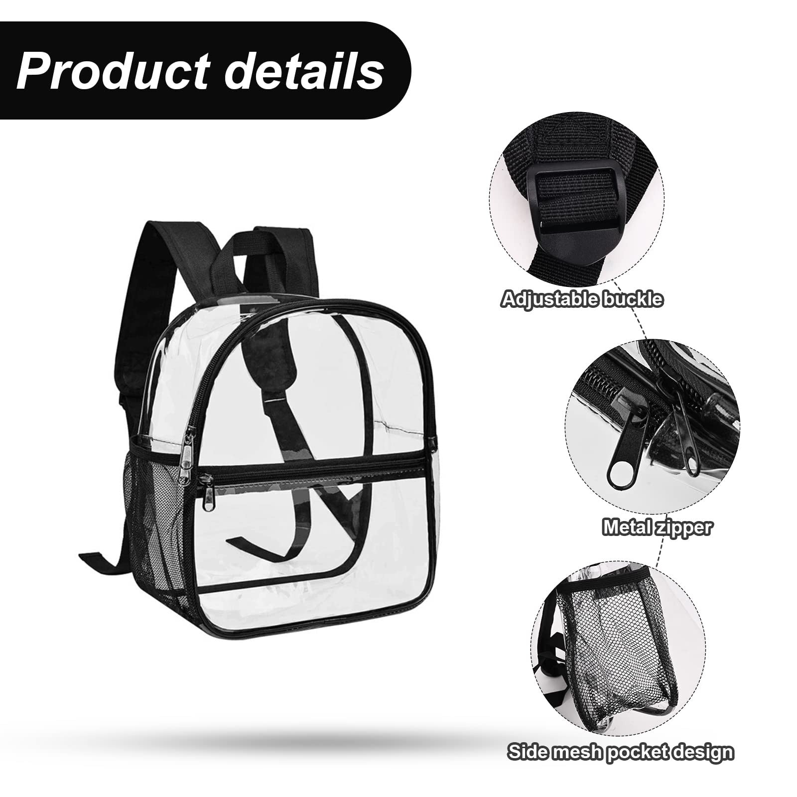 Clear Backpack Mini Transparent Backpack PVC Small See Through Waterproof