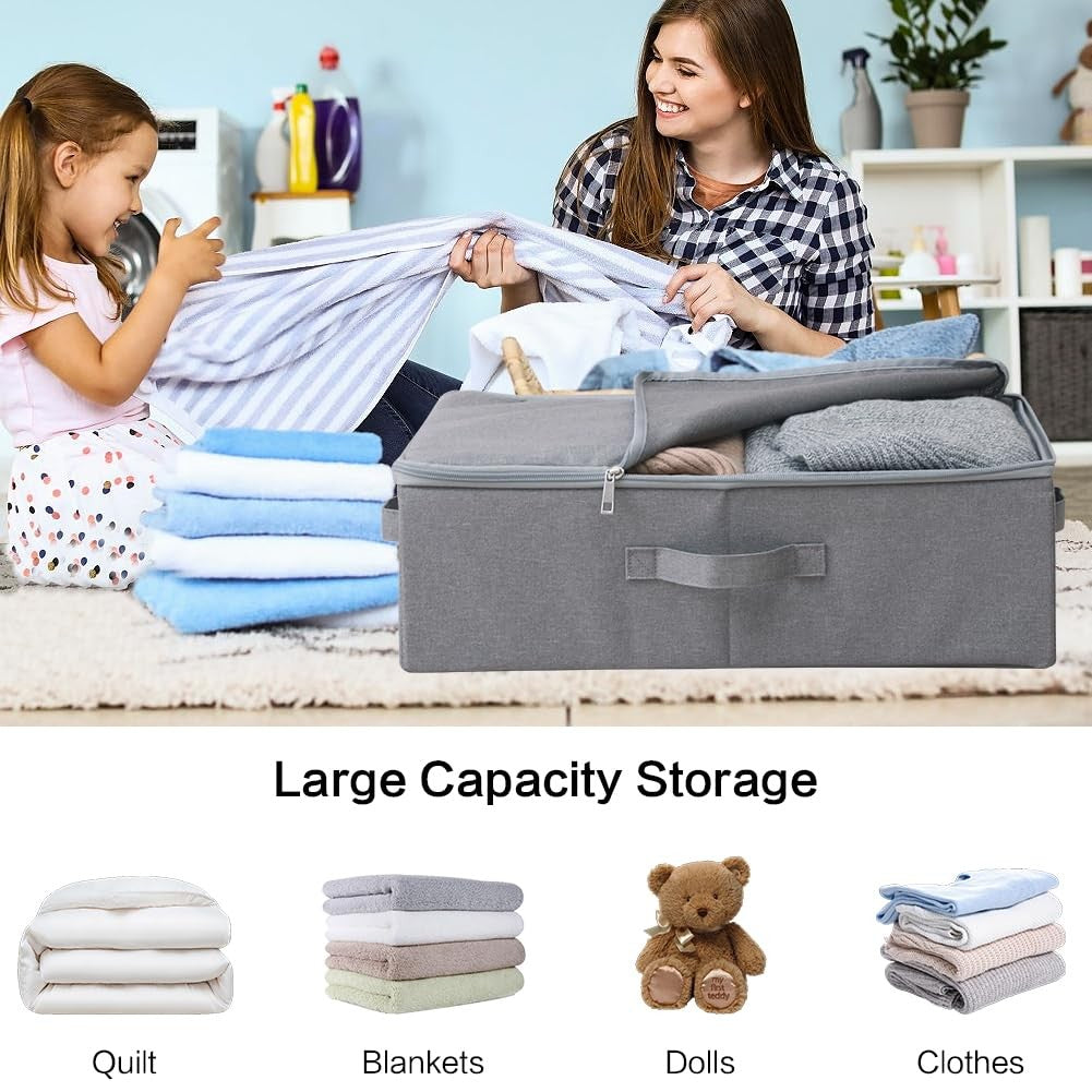 Amonsen Pack of 2, Slim Folding Storage Boxes with Soft Lid