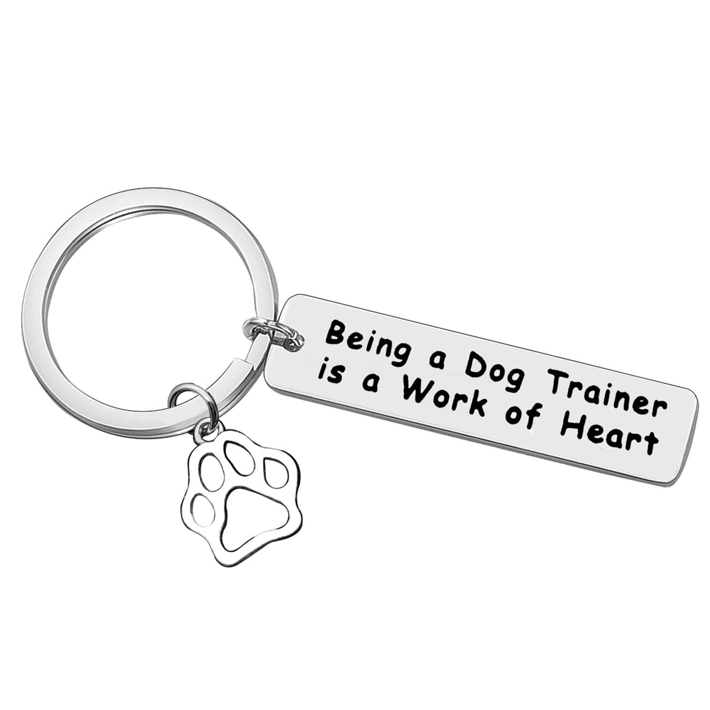 Dog Trainer Keyring Appreciation Gift for Dog Lovers – Silver