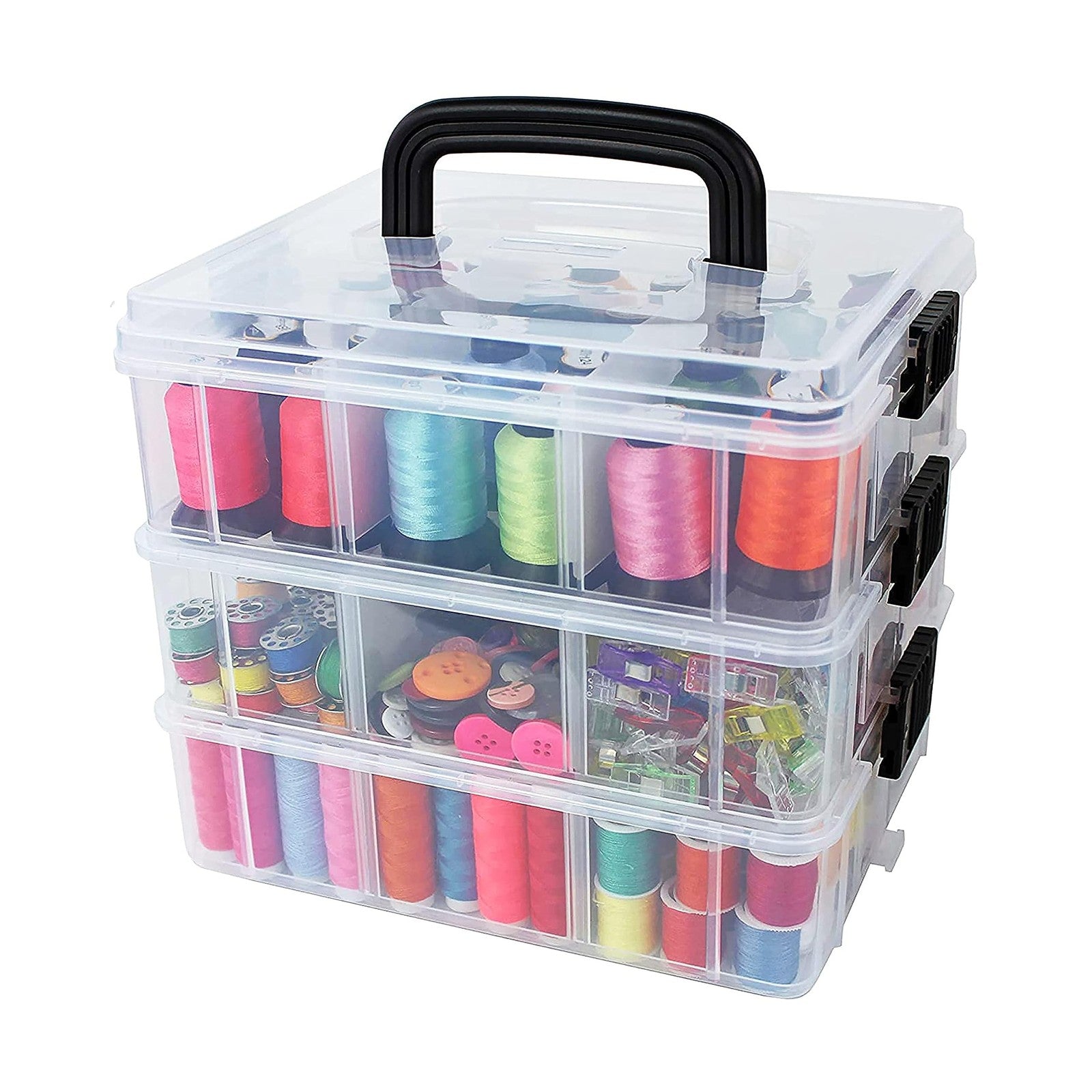 Bins & Things Stackable Storage Container with 18 Adjustable Compartments