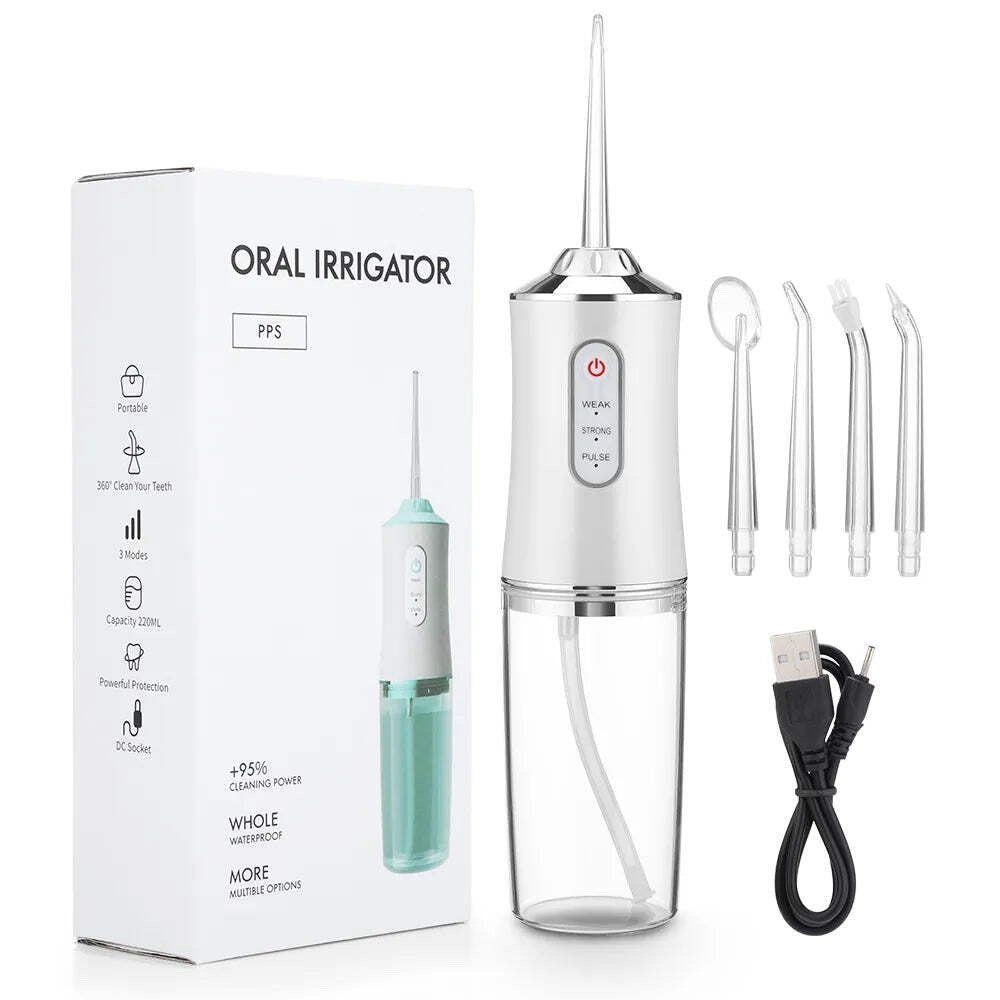 Water Dental Floss Portable Cordless Oral Irrigator Cleaning 3 Mode Rechargeable