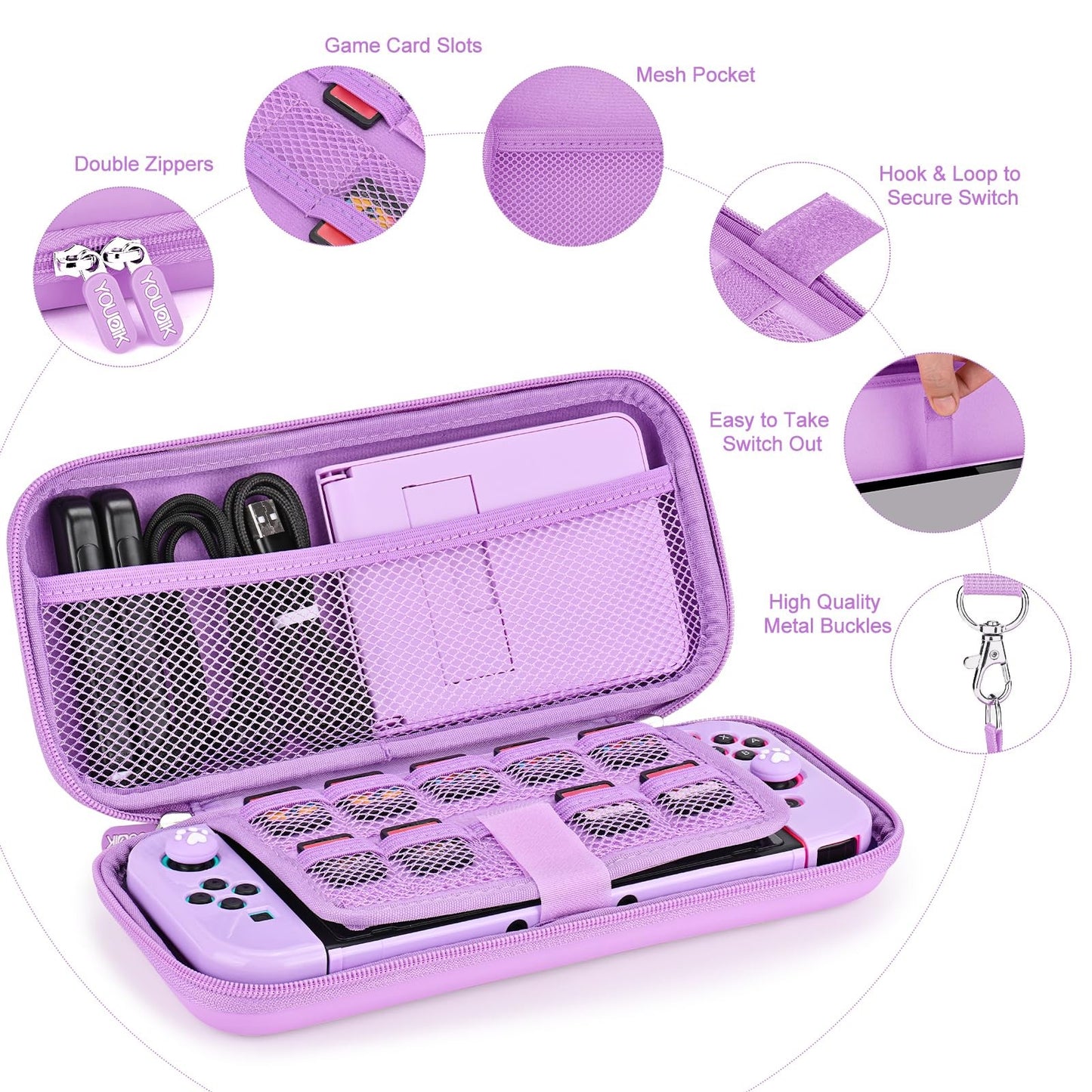Switch Accessories Bundle 17 in 1 Kit – Purple