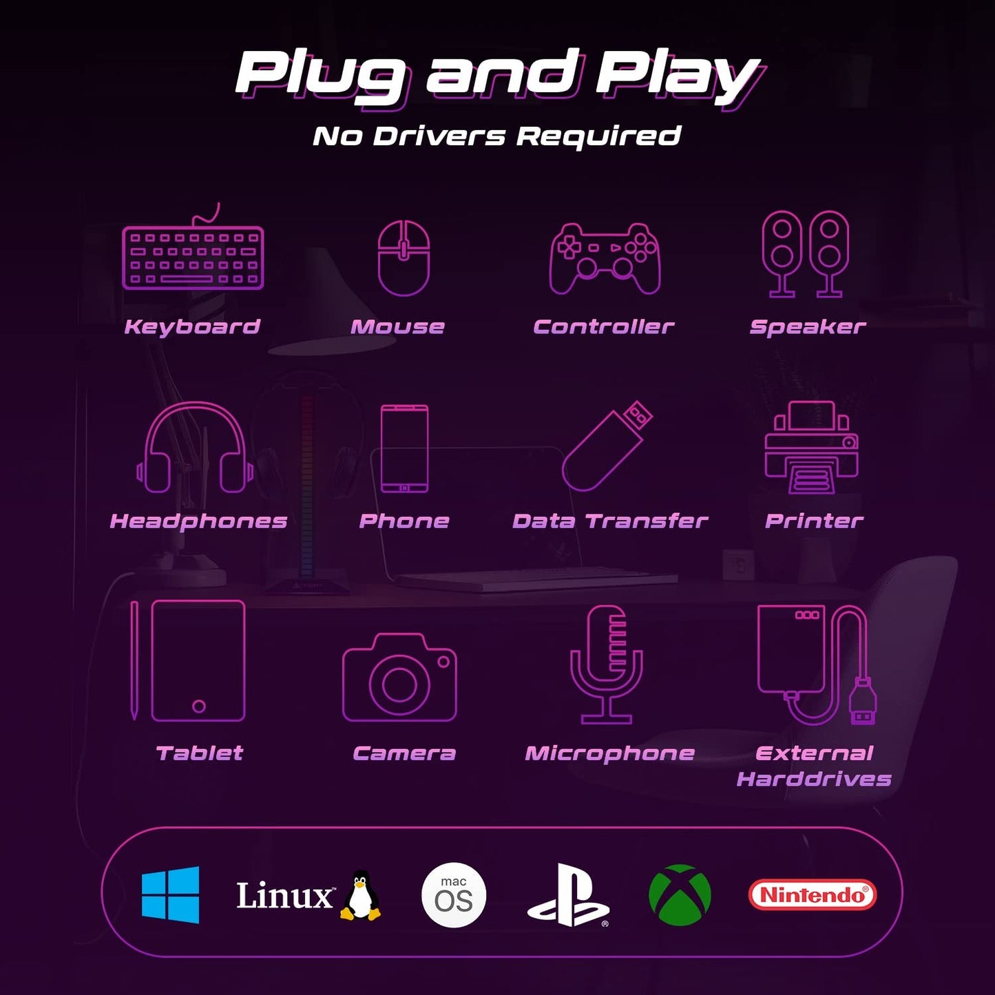 PrisTeam Gaming Gaming Headset Stand - Gaming Headphones