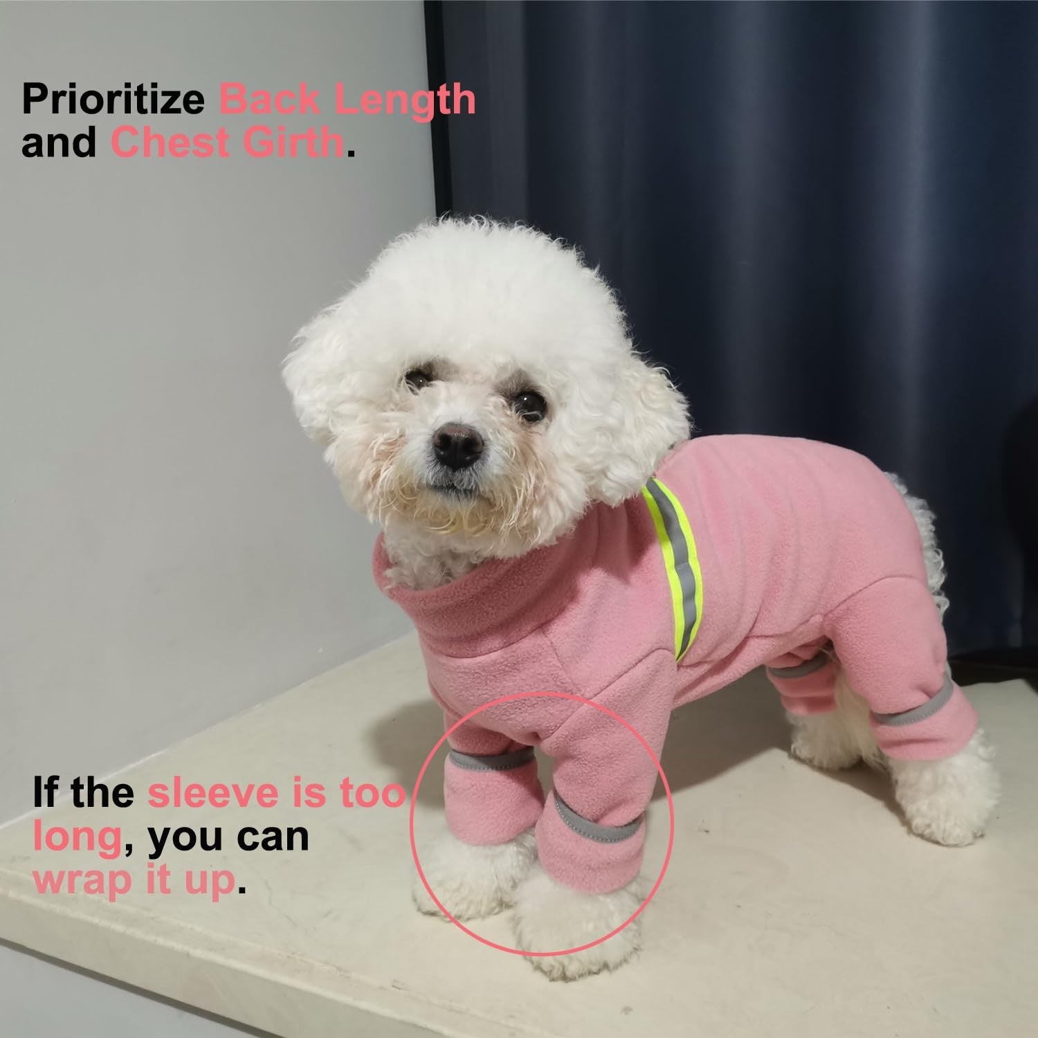 Dog Fleece Warm Clothes, Puppy Winter Long-Sleeved Four-Legged Clothes