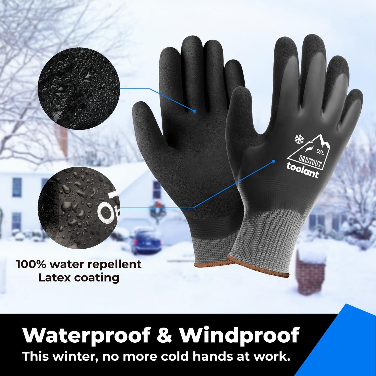Waterproof Winter Gloves Thermal Work Gloves for Cold Weather Touchscreen