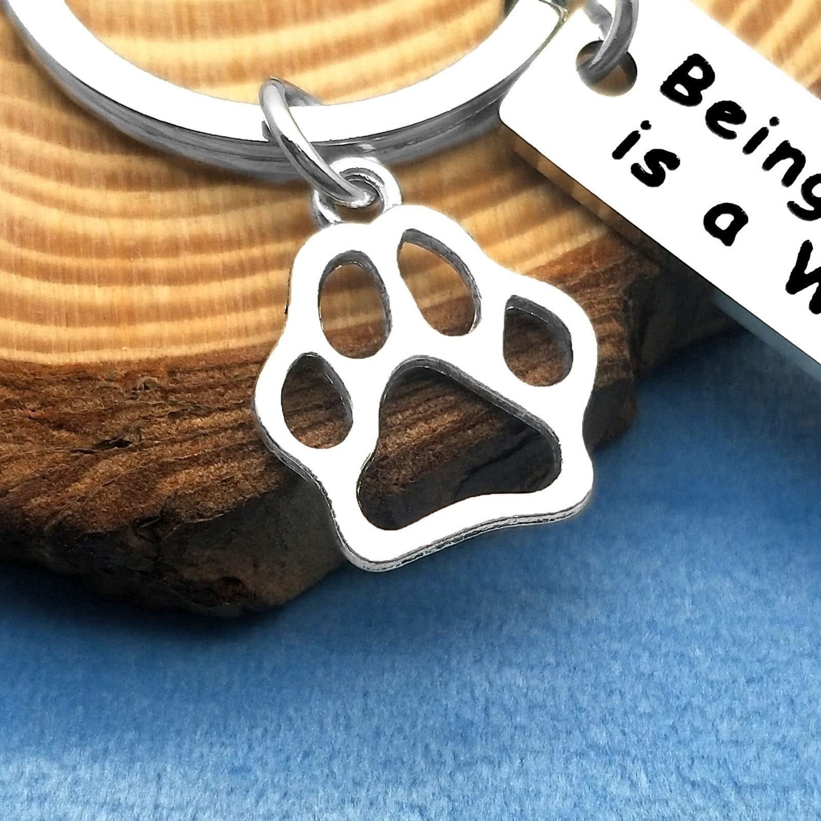 Dog Trainer Keyring Appreciation Gift for Dog Lovers – Silver