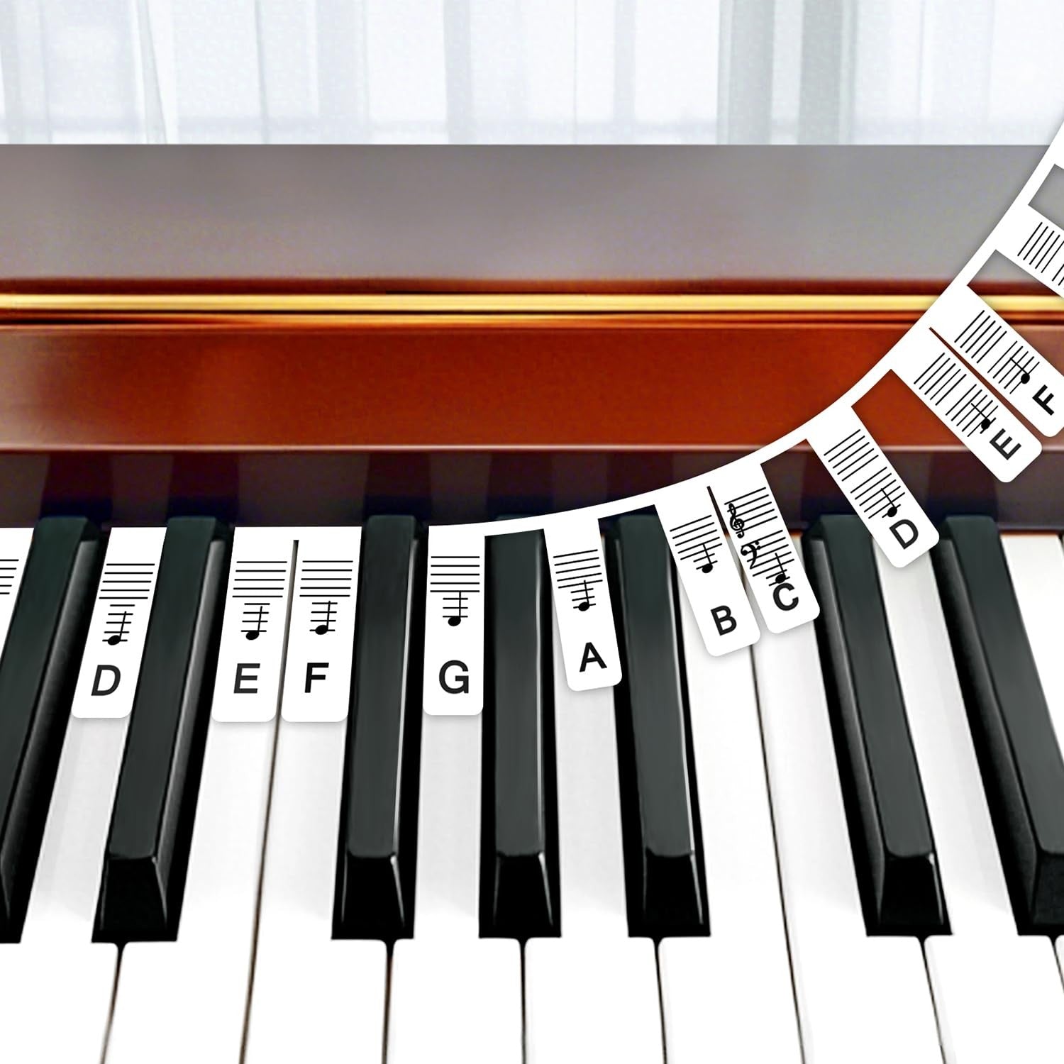Piano Removable Piano Keyboard Note Labels to Key Keyboards Silicone Black 61Key