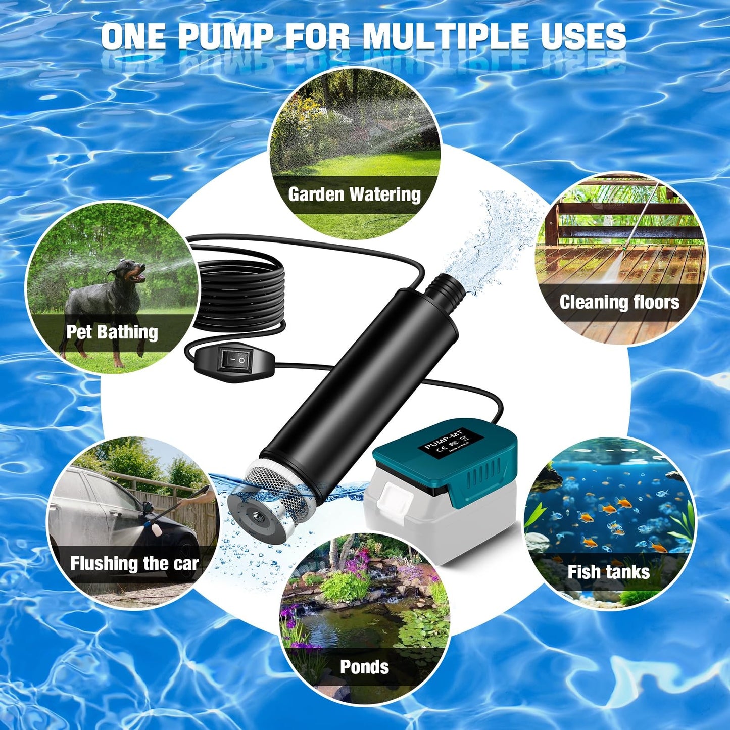 Makita 18V Submersible Water Pump 500GPH for Pool, Garden, Camping no Battery