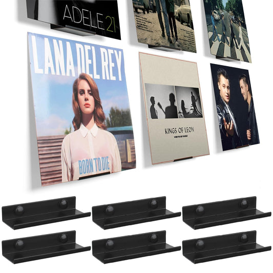 Vinyl Wall Mount 6 Pack Black Metal Vinyl Holder Wall display Shelf Record BiJun