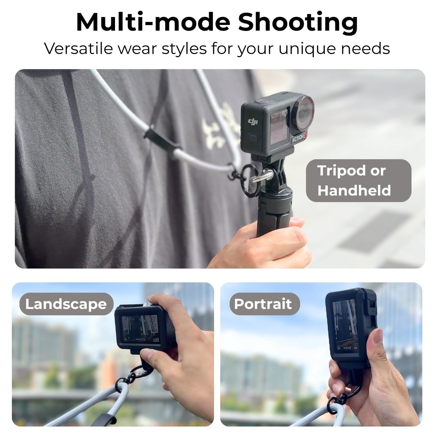 Camera Neck Strap Anti-Drop 1/4" Screw M5 Eye Bolt for GoPro DJI Insta360 Black