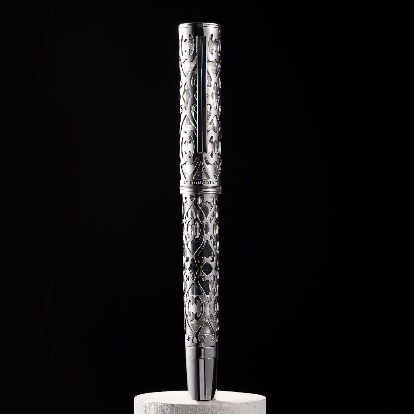 Hongdian D1 Piston Fountain Pen Extra Fine Nib, Hollow Skeleton & Resin Pen