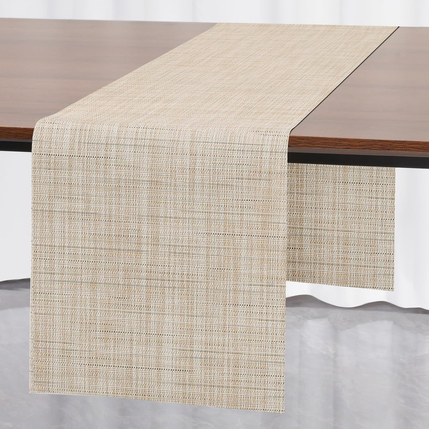 Myir JUN Washable Table Runner Decorative Ribbon for Parties Weddings – Light Yellow 12x72in