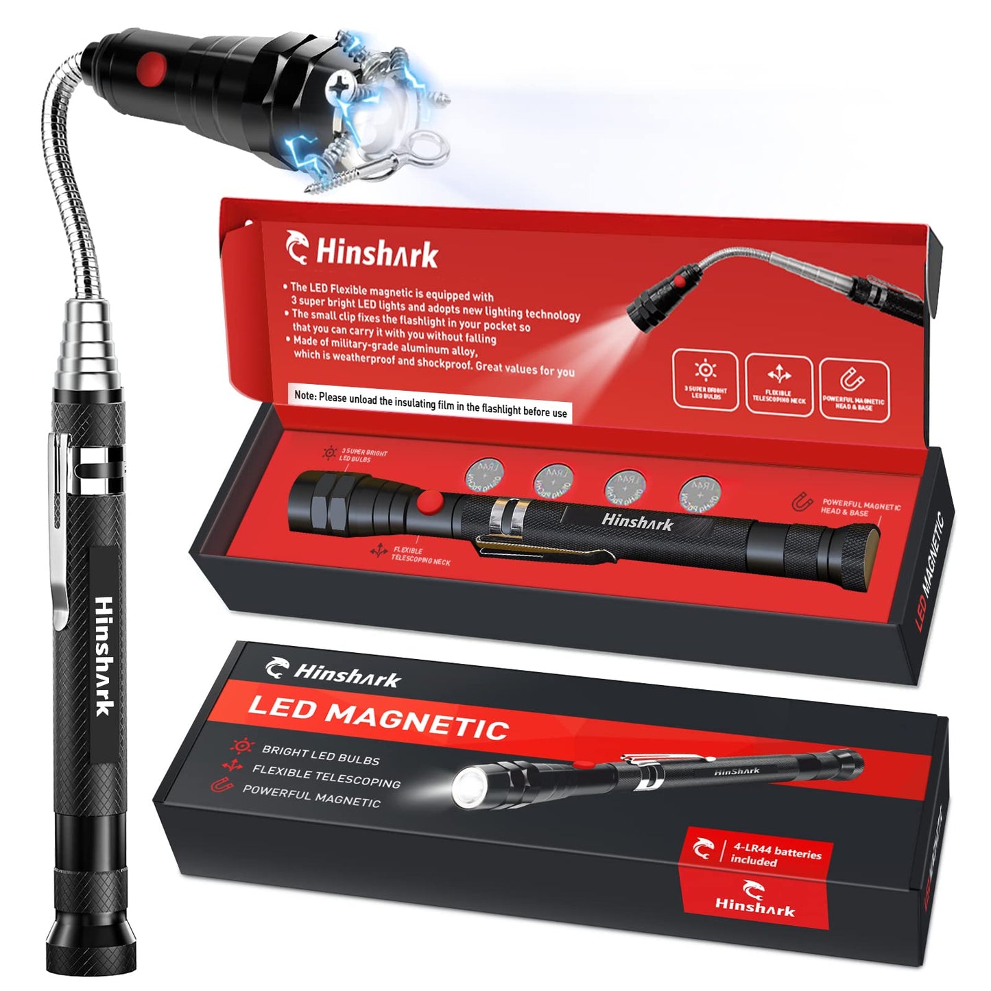 Hinshark Gifts for Men, LED Magnetic Tool Dad Gifts Gadgets for Men Gifts for Christmas Gifts for Him, Stocking Fillers for Men, Secret Santa Gifts for Men Who Have Everything, Birthday Gifts for Men